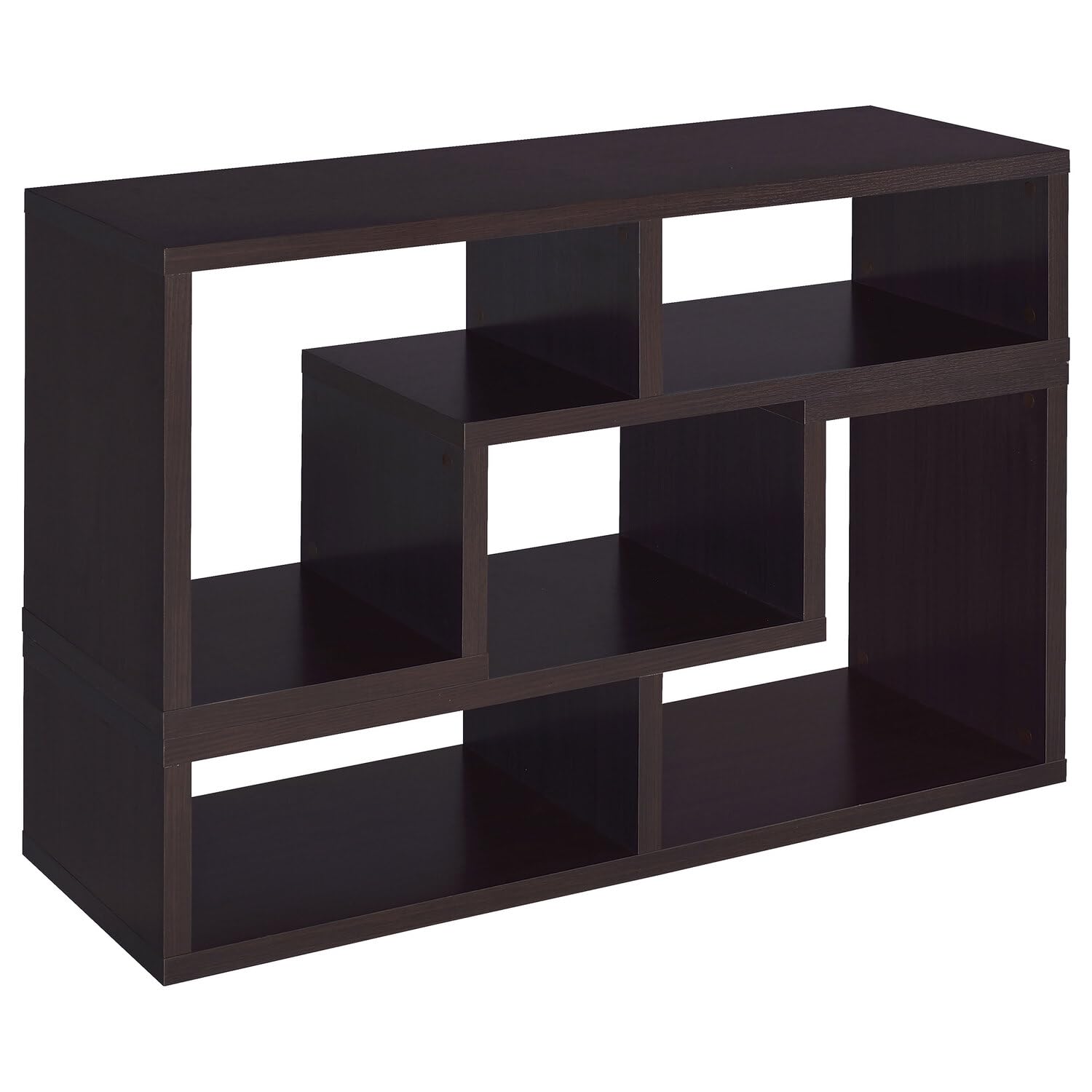 Convertible TV Stand and Bookcase Combo in Cappuccino Finish - Coaster Furniture 800329 - Perfect for Living Room, Home Theater, and Office Storage