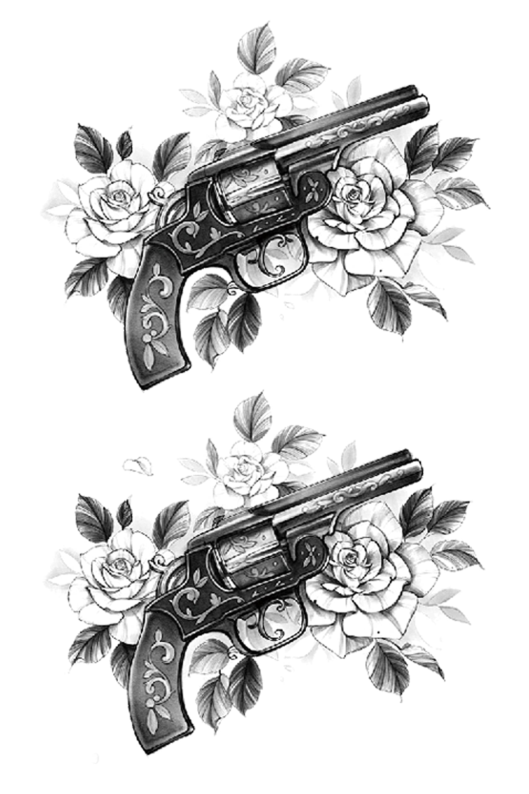 Waterproof Temporary Tattoo Stickers for Men & Women - 3D Realistic Flowers, Butterflies, Stars, Angels, Wolves & Armband Designs (19x12cm) | Perfect for Parties, Halloween, Cosplay & Body Art