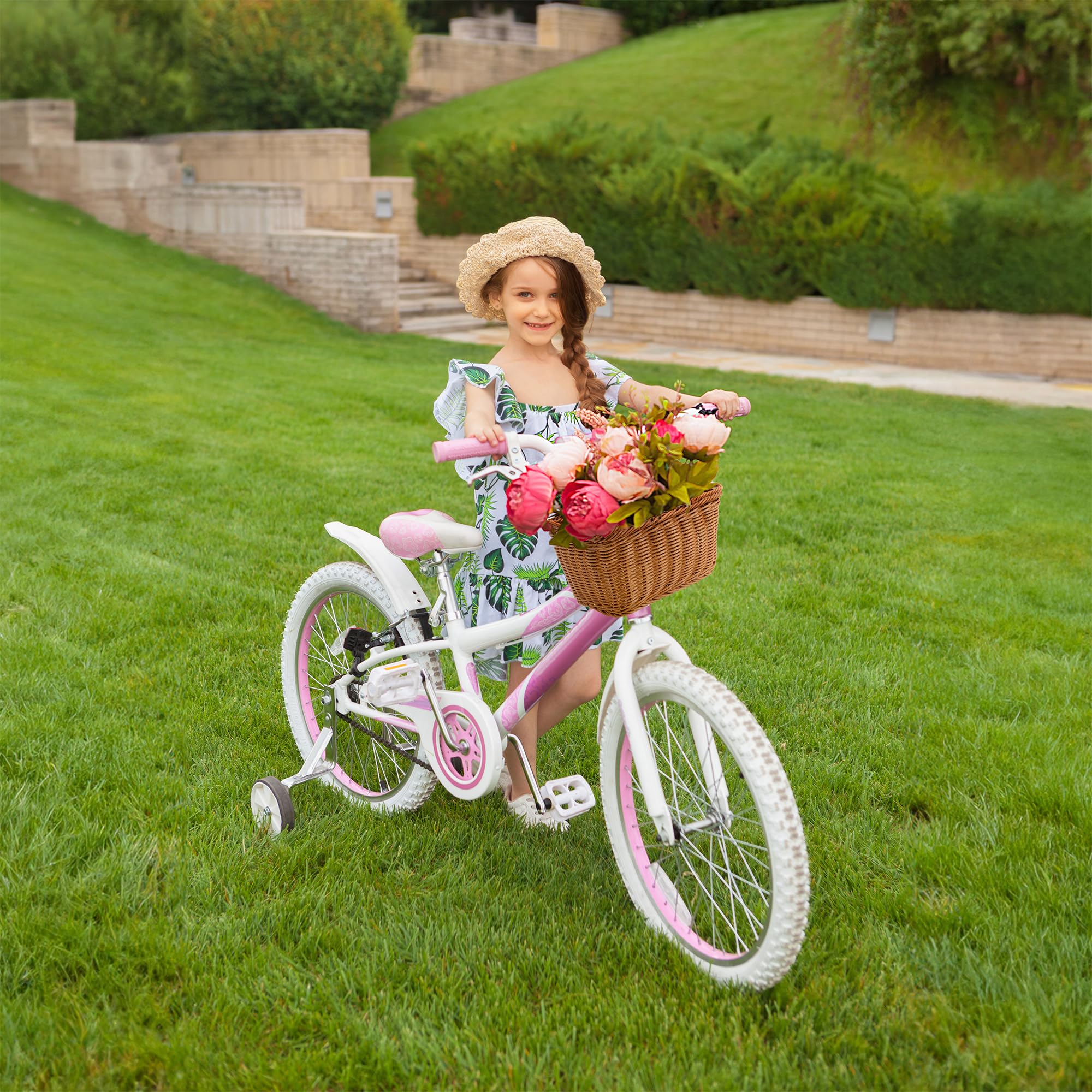 GRANNY SAYS Kids Bike Basket - Front Mount Wicker Bicycle Basket for Boys & Girls, 9.75