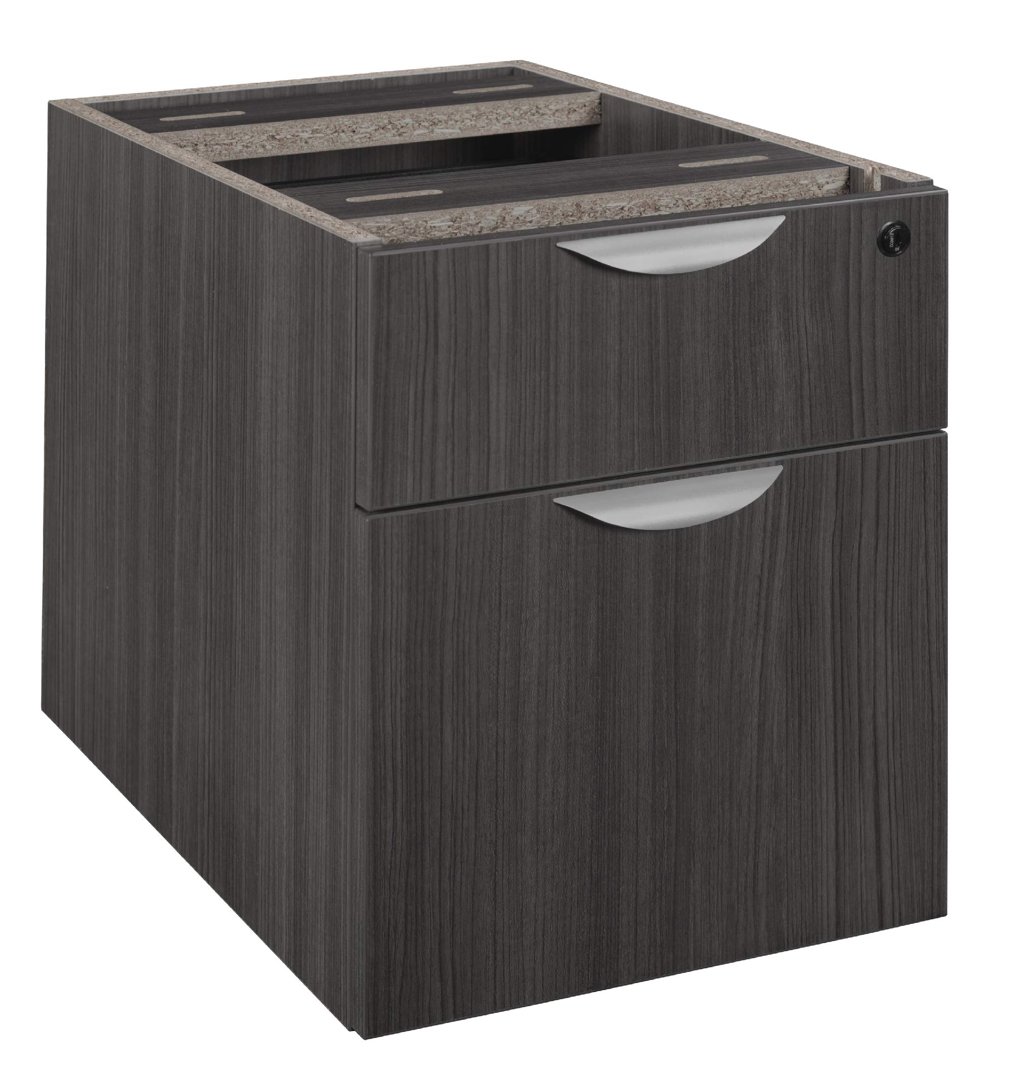 Regency Legacy Desk Pedestal File Cabinet with One Box Drawer - Ash Grey | Home Office Storage Solution for Files & Documents
