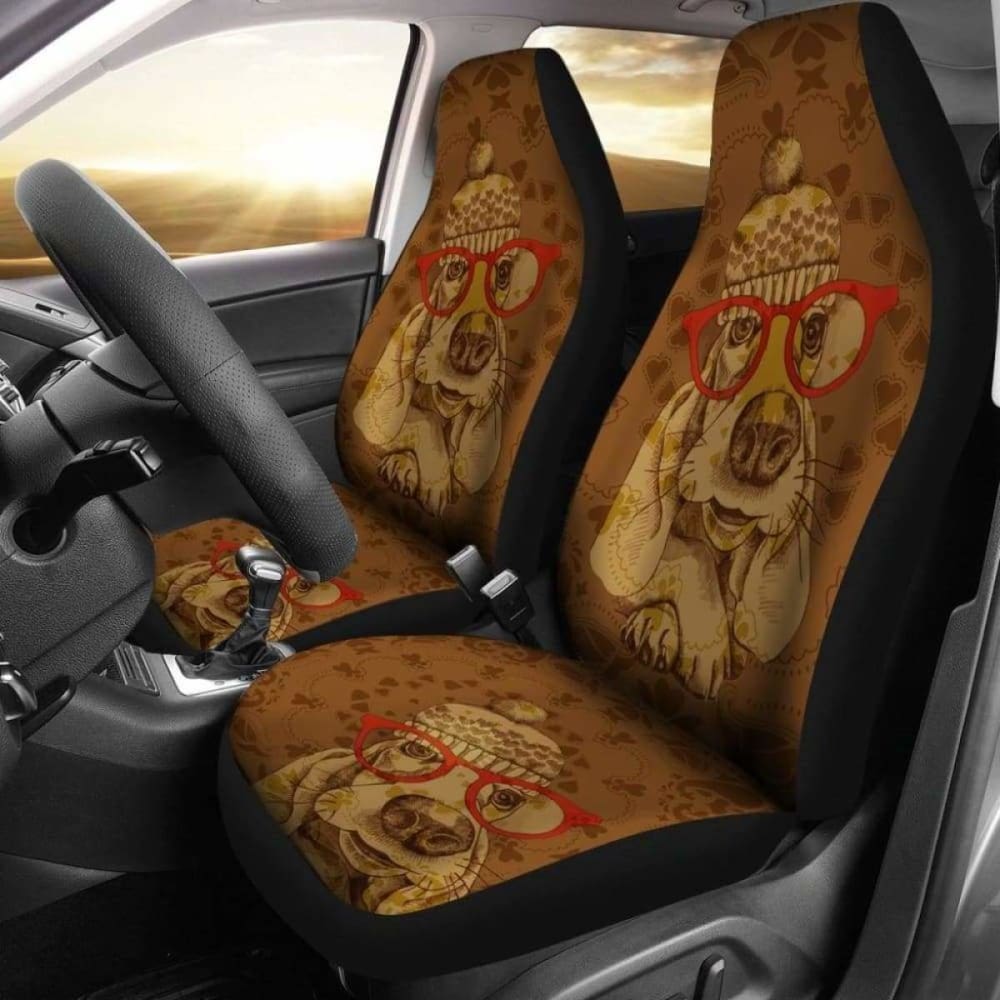 Premium Basset Hound Print Car Seat Covers - Universal Fit for Cars, SUVs & Trucks (9 Styles) - Waterproof & Nonslip Pet Protection for Road Trips & Daily Commutes