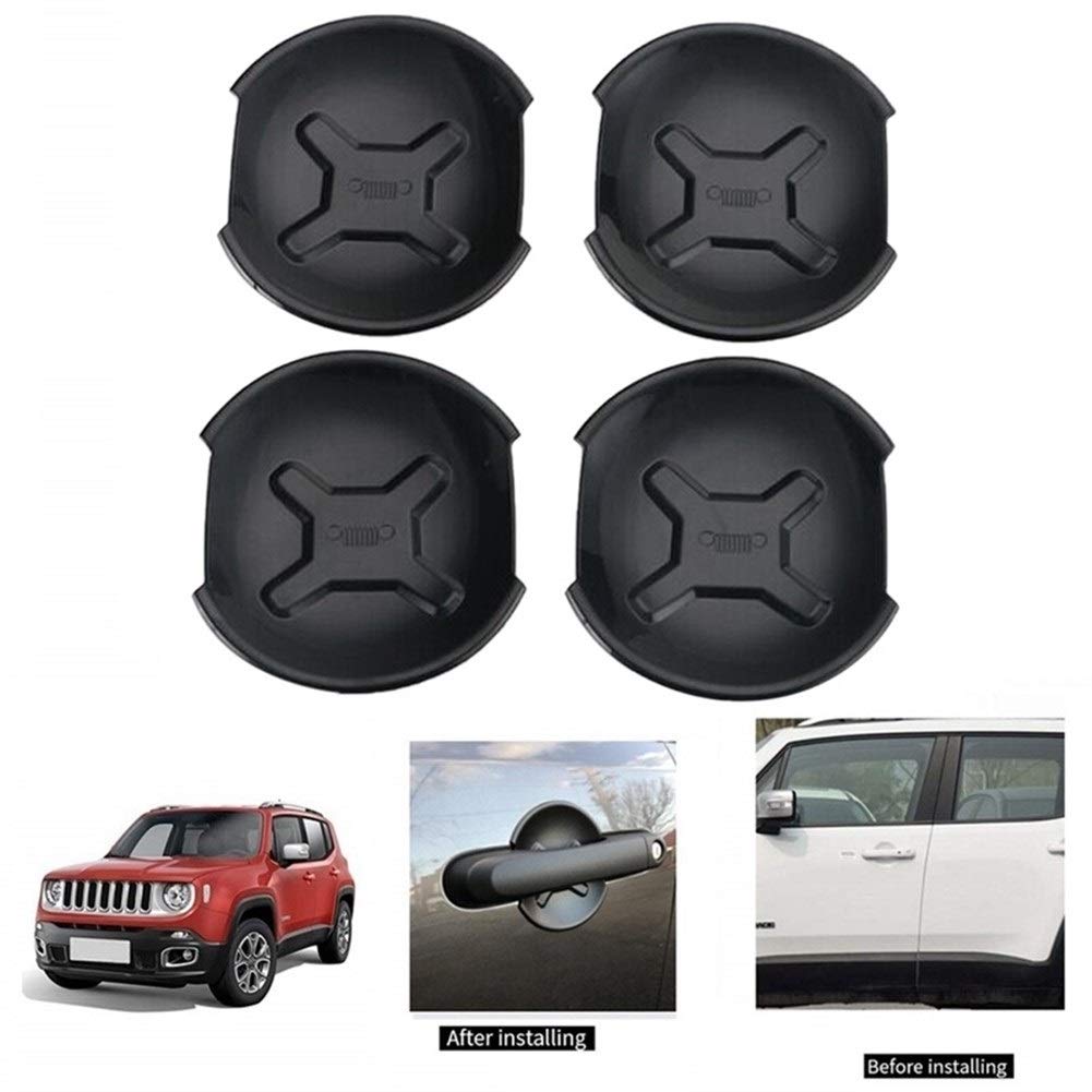 Jeep Renegade Door Handle Covers 2016-2017 - 4PCS Black Trim for Car Exterior Protection & Style