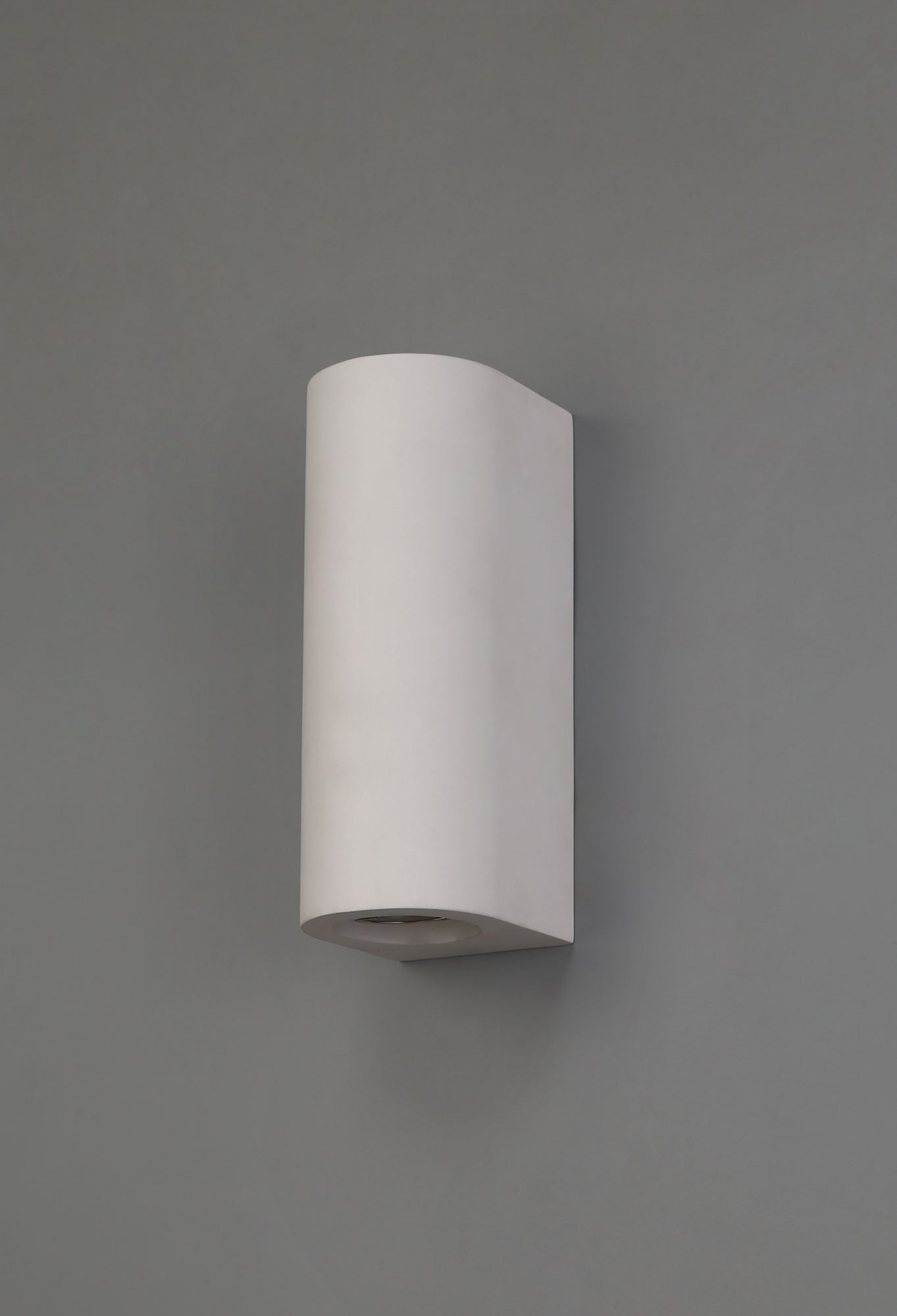 Alina Modern Rectangular & Cylinder Up Down Wall Lamp - 2 x GU10 Bulb Sockets - White Paintable Gypsum Finish - Perfect for Bedroom, Living Room & Hallway Lighting