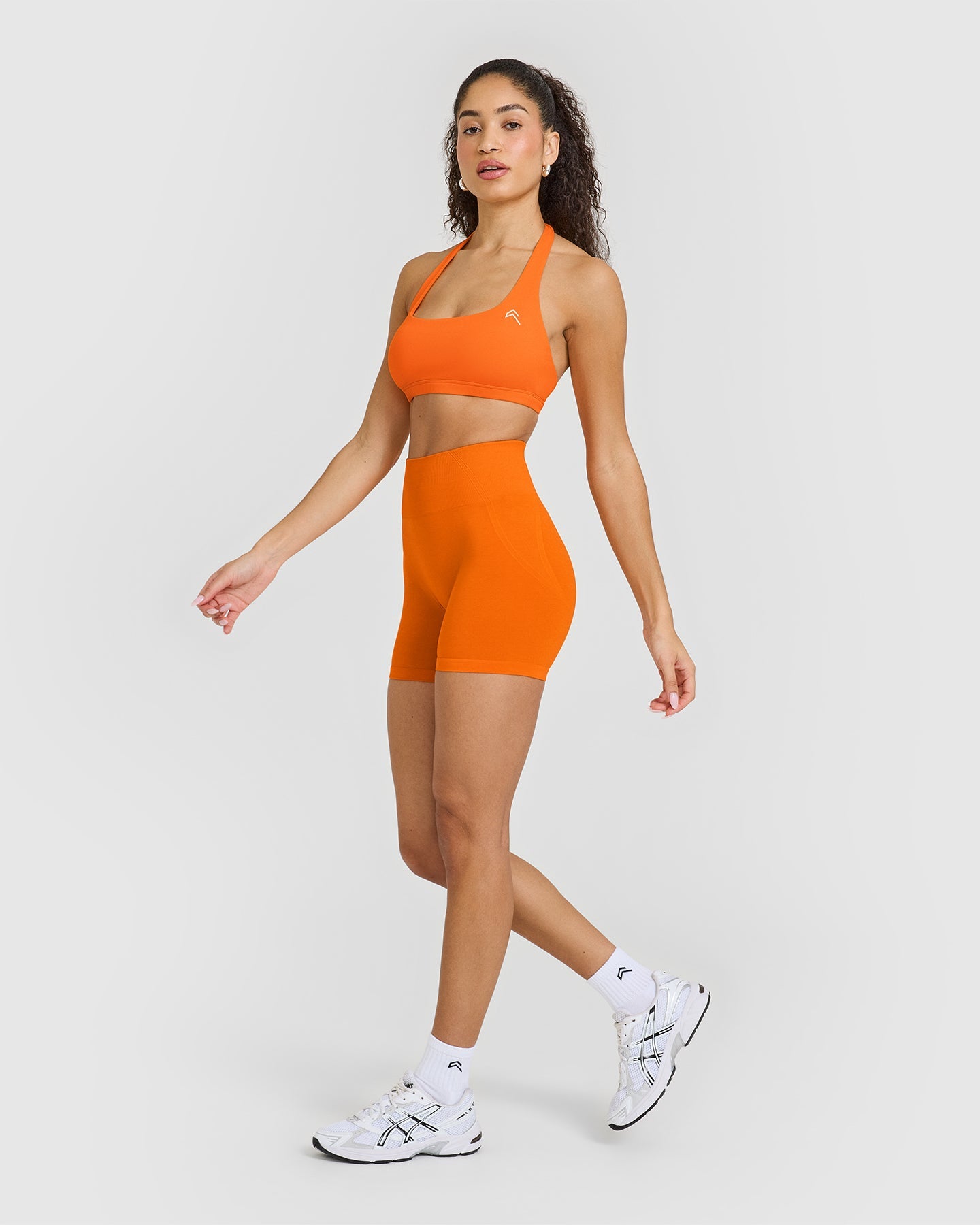 EasyLift™ Halter Bralette - Comfortable Wireless Support Bra in Flame Orange for Yoga, Workout & Everyday Wear