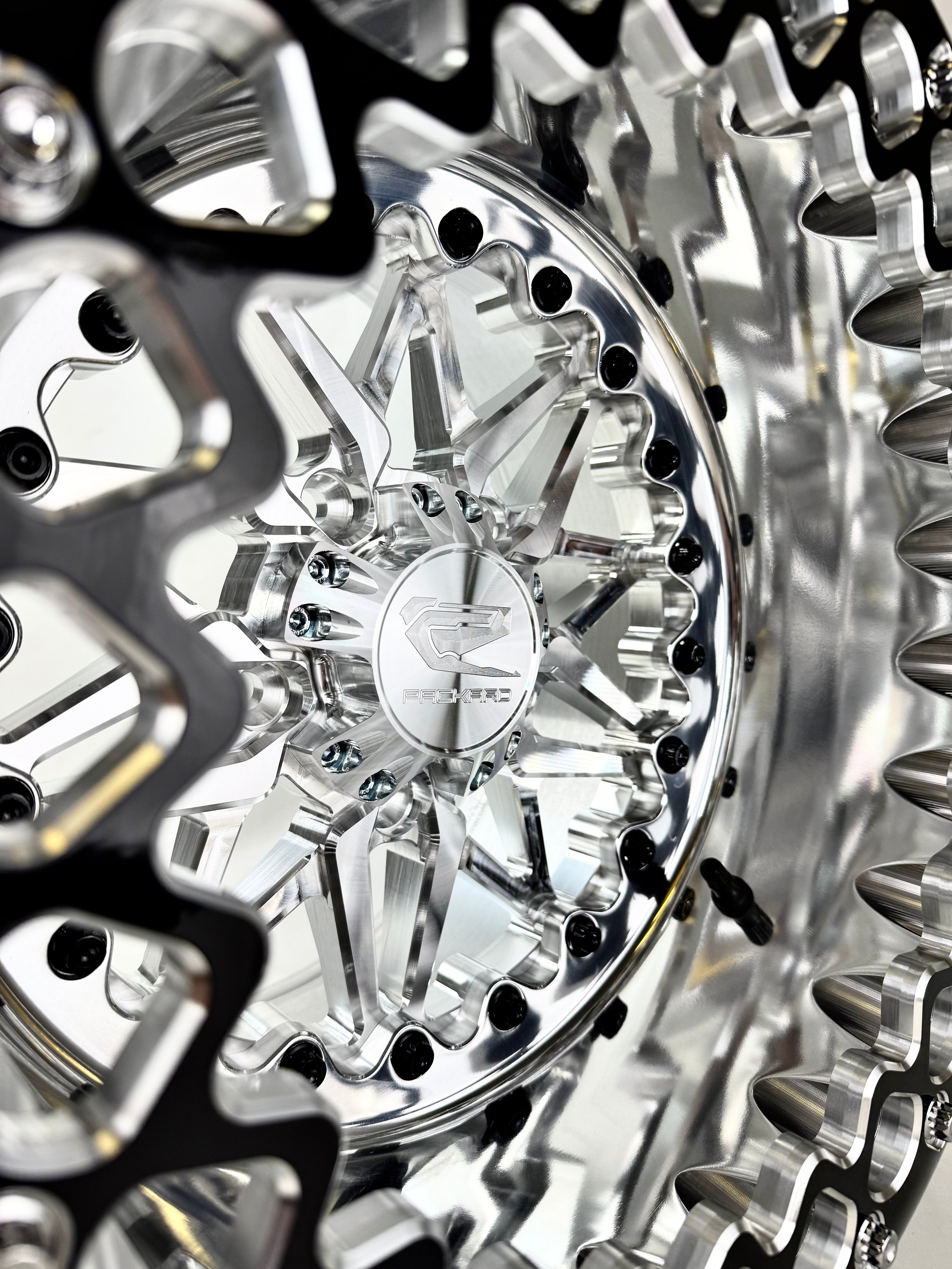 Impact FF Forged Polished Beadlock Wheels - Silver - 5x4.5 Bolt Pattern - Compatible with Polaris RZR Pro R | Off-Road, Trail Riding & UTV Adventures
