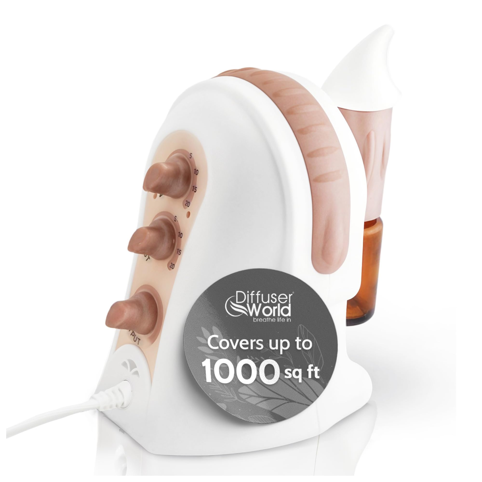 Premium Waterless Essential Oil Diffuser - USA Made 110V Aromatherapy Machine for Large Rooms & Whole House | Home Spa, Yoga Studio, Office Relaxation & Bedroom Air Freshener | Bronze Finish Oil Atomizer