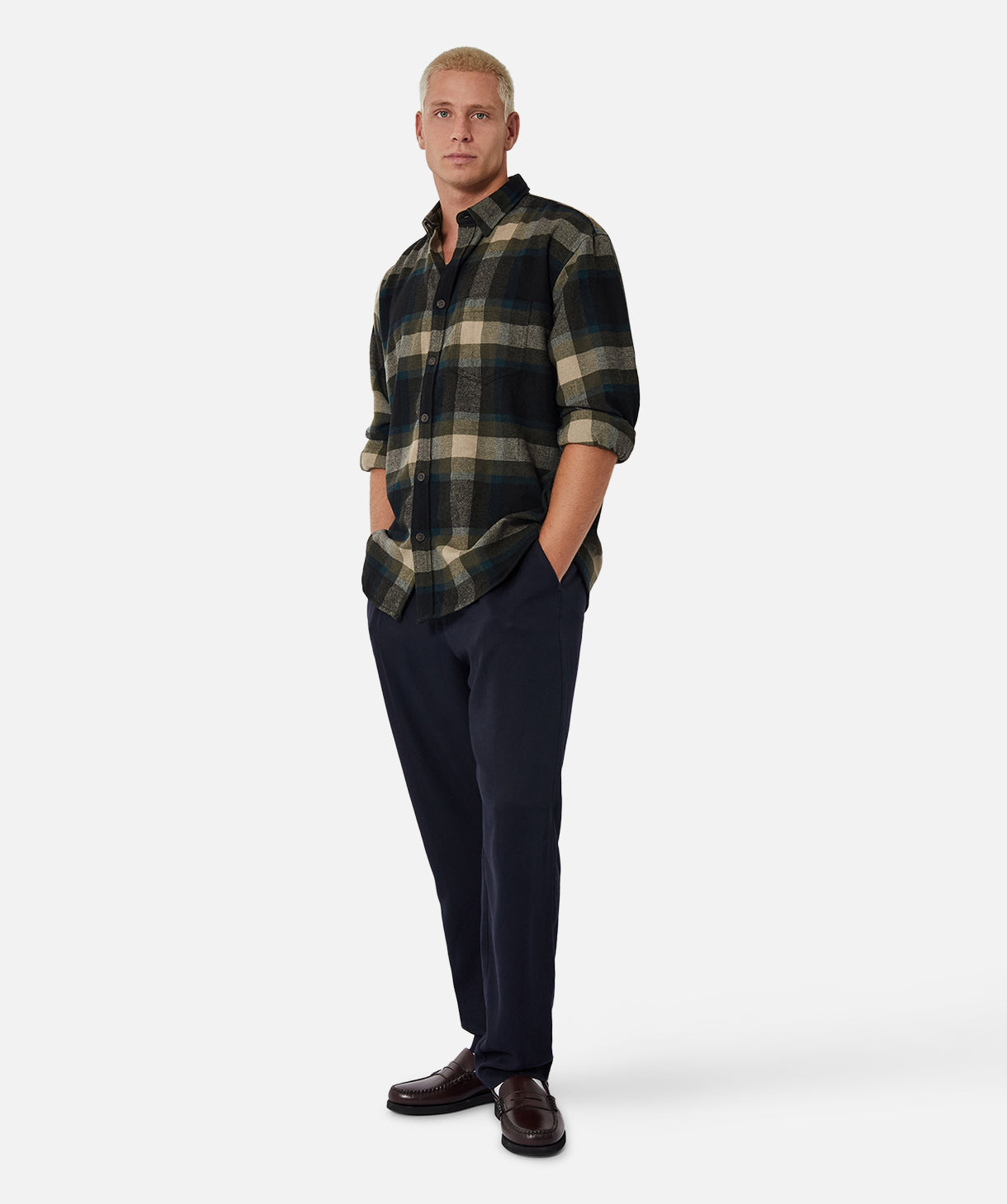 Bellevue Long Sleeve Shirt for Men - Classic Black Combo | Casual & Business Wear | Perfect for Office, Outings & Special Occasions