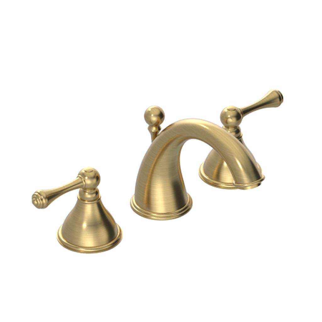 Premium Flemish Widespread Bathroom Faucet - 8 Inch Center Set in Brass/Satin Brass Finish - Perfect for Modern & Traditional Bathroom Vanities
