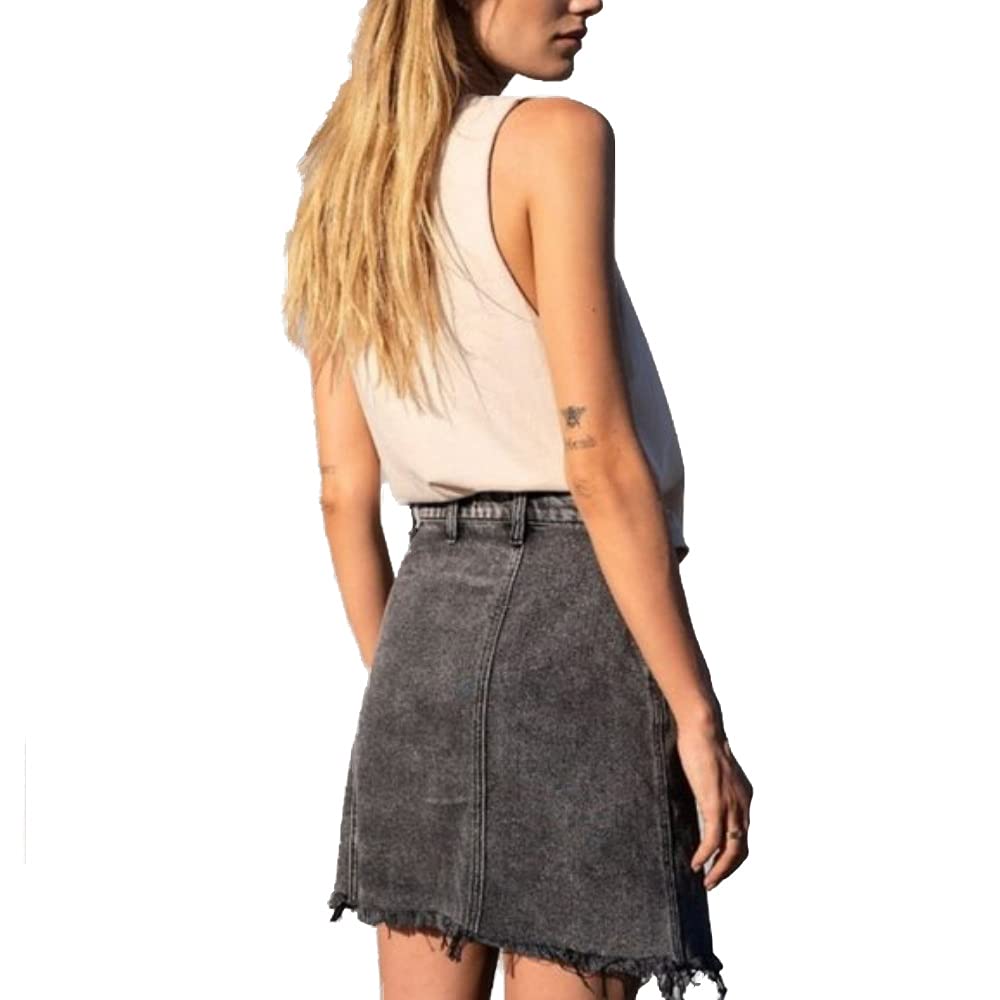 Free People Women's Mini Wrap Skirt - Sulphur Black Size 26 | Boho Chic Summer Skirt for Beach, Vacation & Casual Outfits