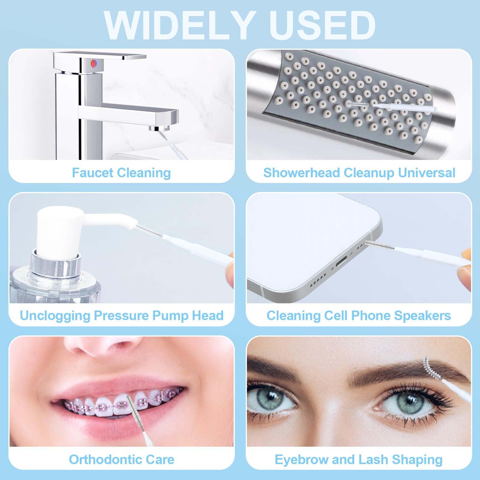70 PCS Shower Head Cleaning Brush Kit - Stiff Dense Bristles for Small Holes & Gaps - Anti-Clog Showerhead Cleaner Tool - Perfect for Bathroom, Kitchen Faucet & Hard Water Stain Removal