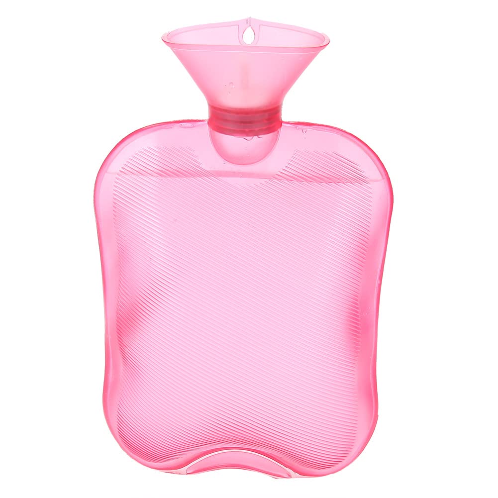 Classic 2000ml Hot Water Bottle for Pain Relief - Pink, Cold & Heat Therapy for Home & Travel