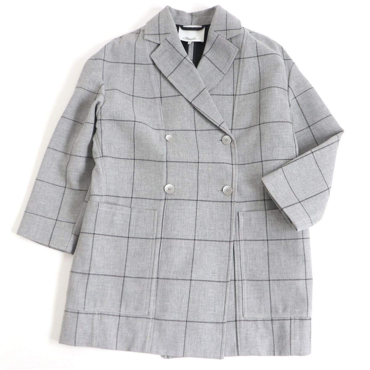 3.1 Phillip Lim Grey Oversized Peacoat - Women's XS Size Wool Blend Trench Coat | Perfect for Fall Winter Fashion, Office Wear & Casual Outings
