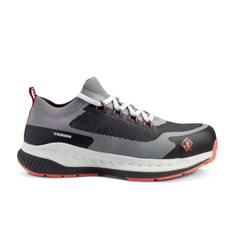 Terra Eclipse SD TR0A4T8MBLR Men's Composite Toe Athletic Work Shoes - Lightweight Safety Sneakers for Construction & Industrial Work - Black/Red - Perfect for Warehouse, Factory & Outdoor Jobs