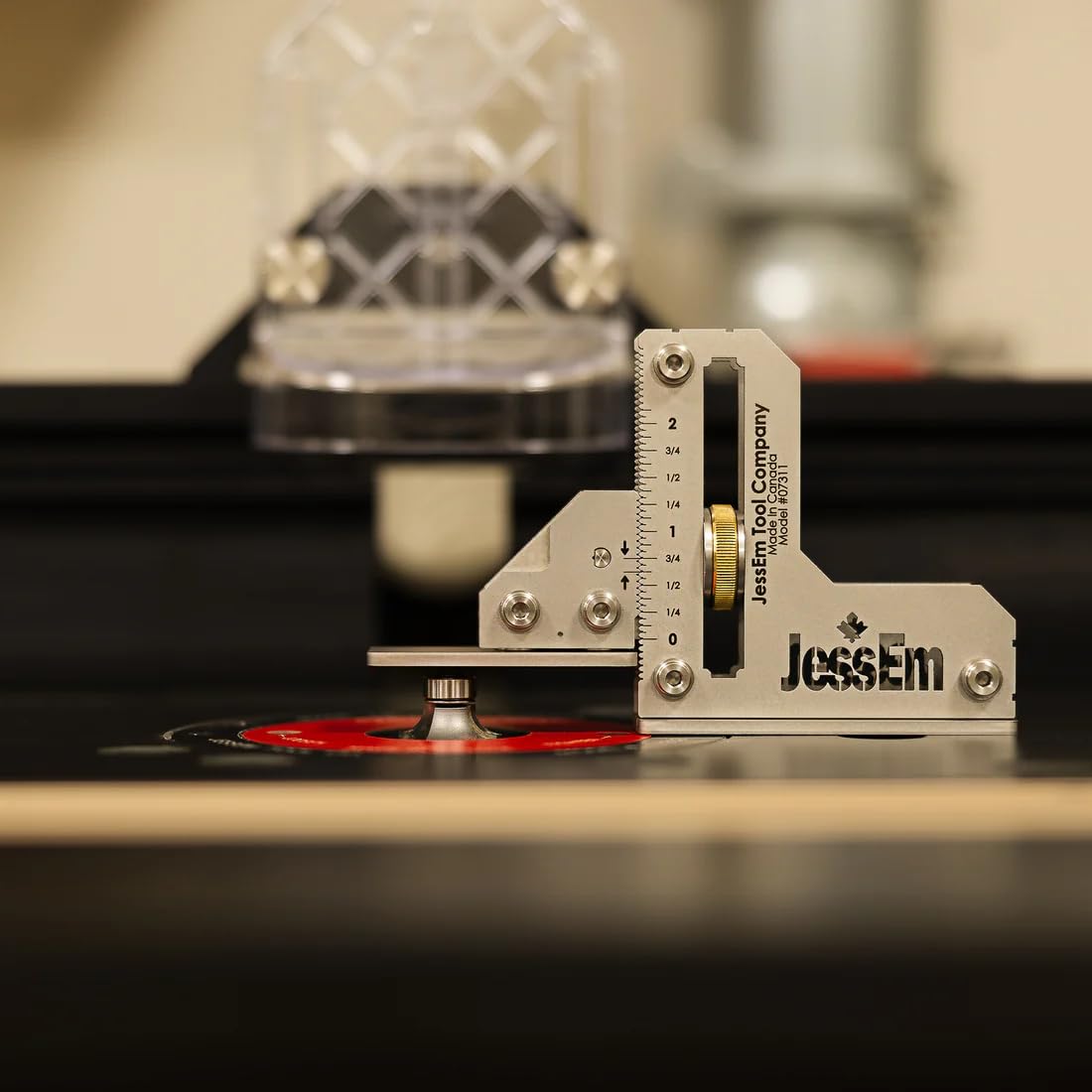 JessEm Small Imperial Tool Setting Gauge - Precision Woodworking Measuring Tool for Router Bits & Drill Bits | Perfect for Cabinet Making, Furniture Building & DIY Projects