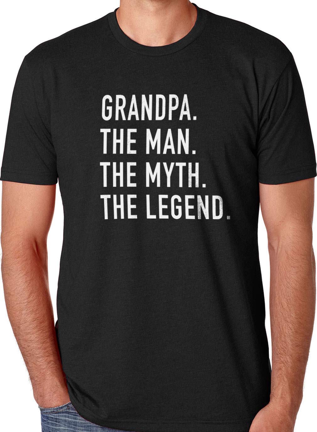 Grandpa The Man Myth Legend Shirt for Men - Vintage Funny Graphic Tee - Casual Comfort Cotton T-Shirt - Perfect for Father's Day, Birthday Gifts & Family Reunions