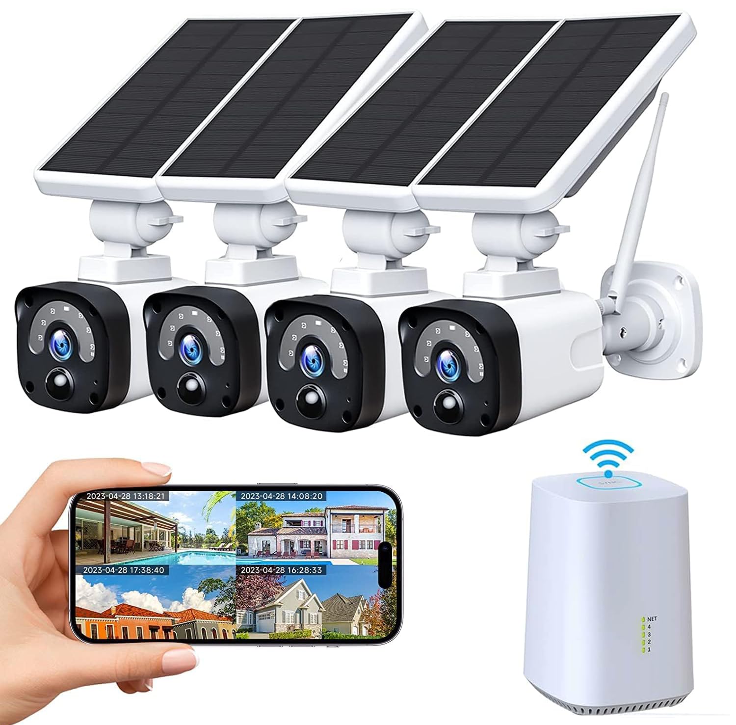 CAMCAMP 4MP Solar-Powered Wireless Outdoor Security Camera System - Weatherproof Home Surveillance with Non-Stop Solar Charging, 2-Way Audio, Human Detection & Night Vision - Ideal for Backyard, Front Door, Garage and Property Monitoring