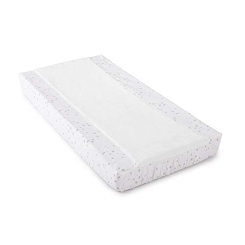Levtex Baby Skylar Diaper Changing Pad Cover - Soft Plush Grey & White Star Pattern - Fits Standard Changing Tables - Waterproof Nursery Changing Mat Protector - Perfect for Baby Showers, Daycare & Home Nursery Essentials