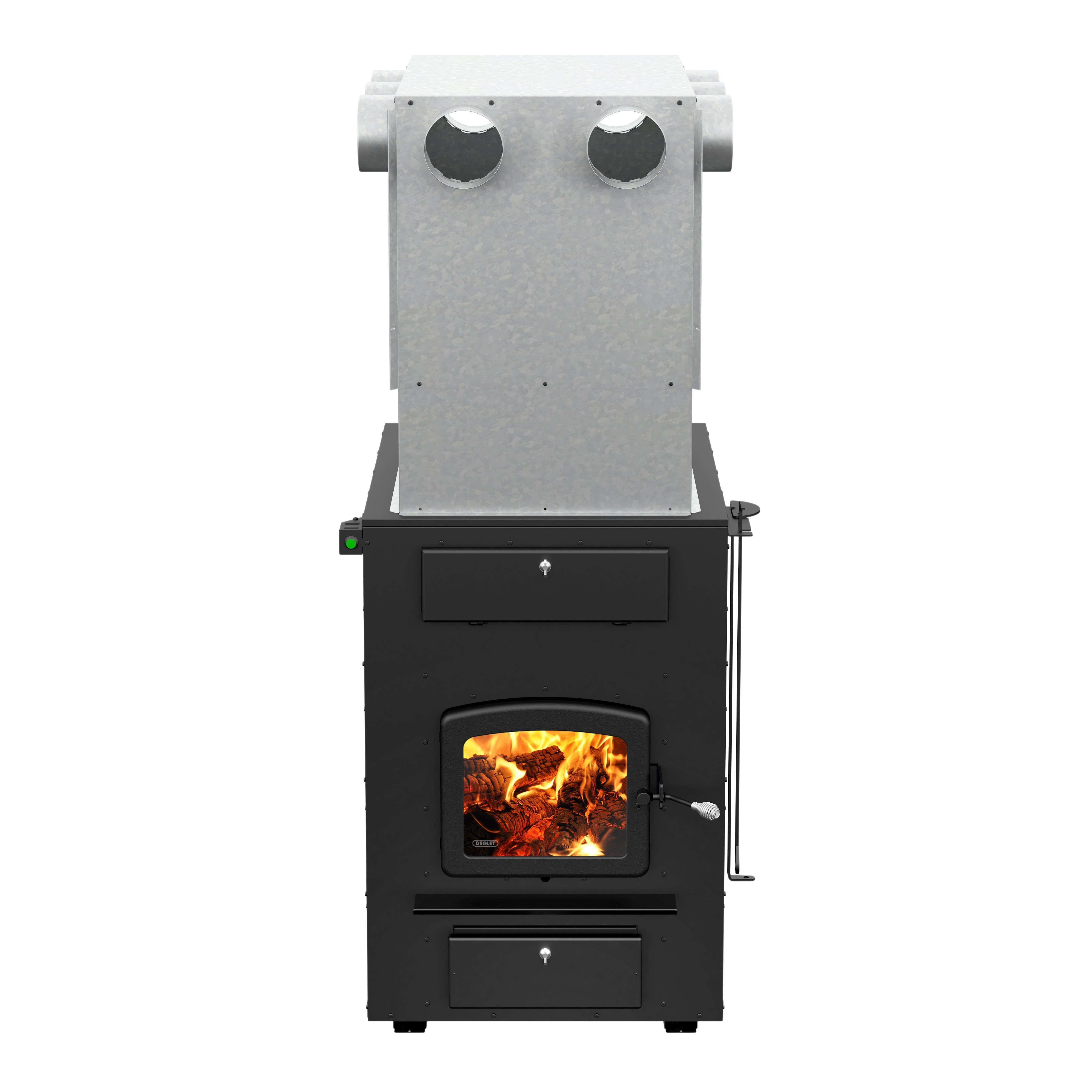 Drolet DF02003 Heat Commander 2,500 Sq. Ft. EPA-Certified Wood Burning Furnace - Efficient Home Heating for Basements, Garages & Workshops