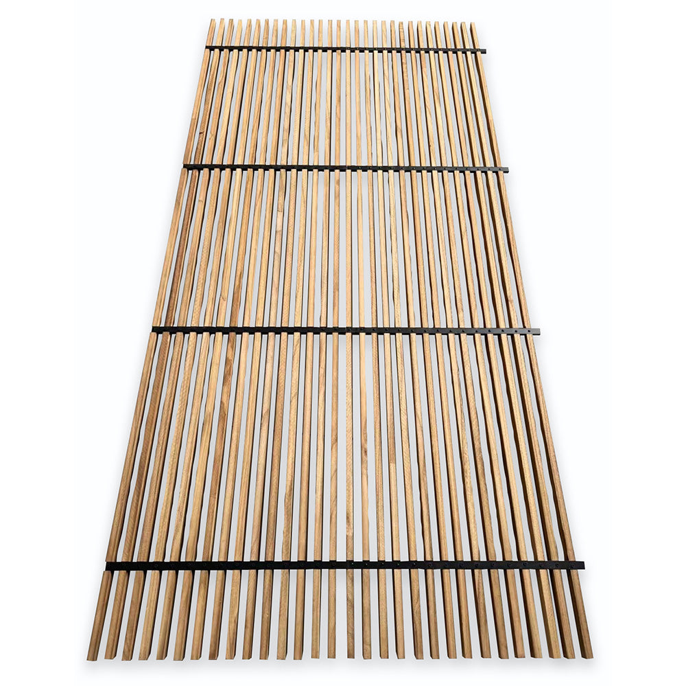 WOODFLEX Premium Outdoor Hardwood Slat Wall Fence Panel - Natural Wood Privacy Screen & Cladding (2400mm x 600mm) - Perfect for Garden Fencing, Deck Privacy Walls & Modern Exterior Design