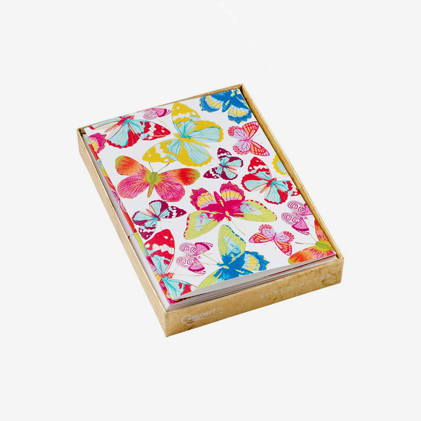 Caspari Assorted Butterfly Note Cards - Elegant Stationery for Greetings, Thank You Notes & Special Occasions