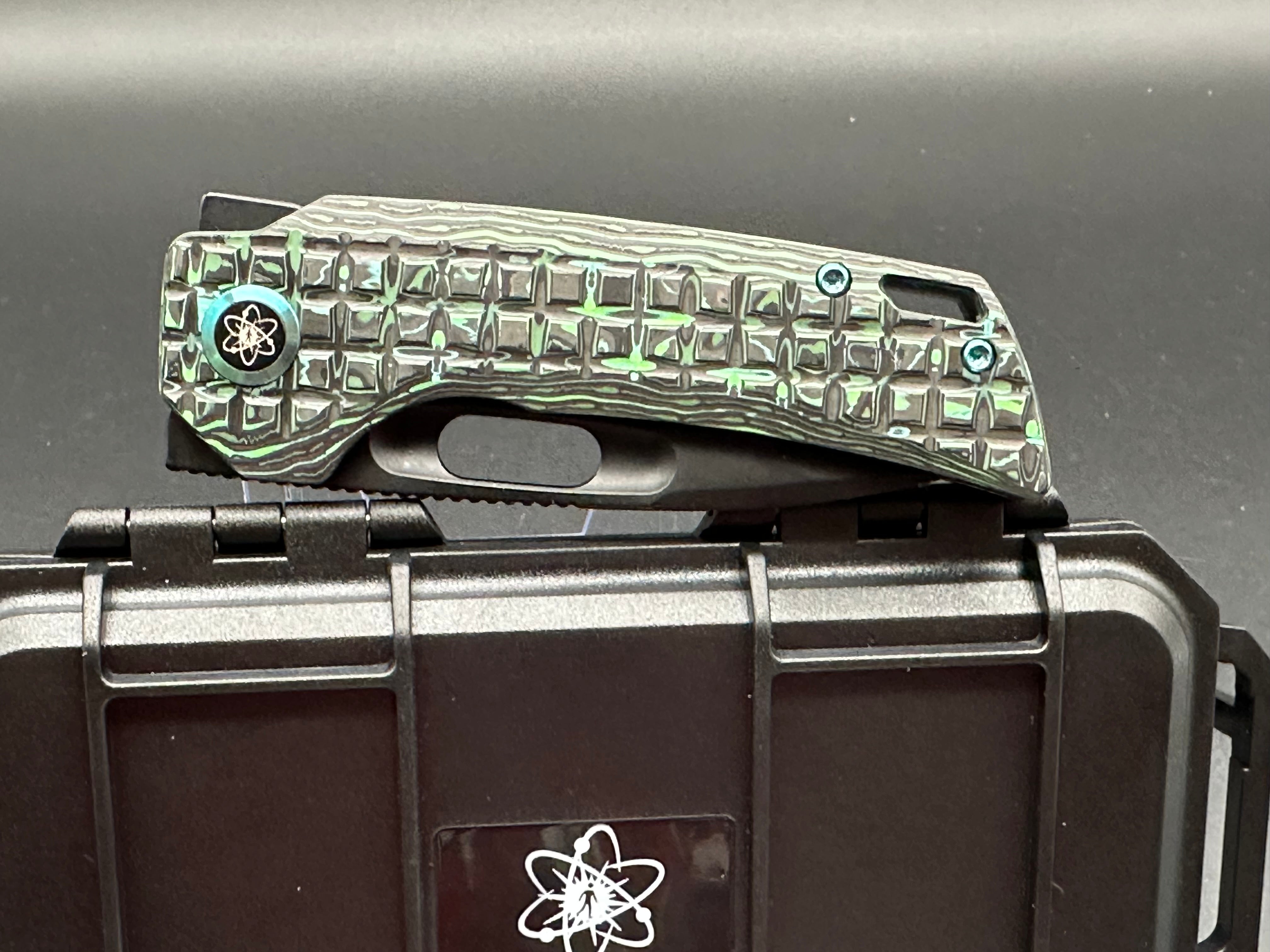 EMP EDC NYMBLE Green Camo Carbon Fiber Pocket Knife - Tactical Folding Knife for Outdoor Camping, Hiking & Survival Gear