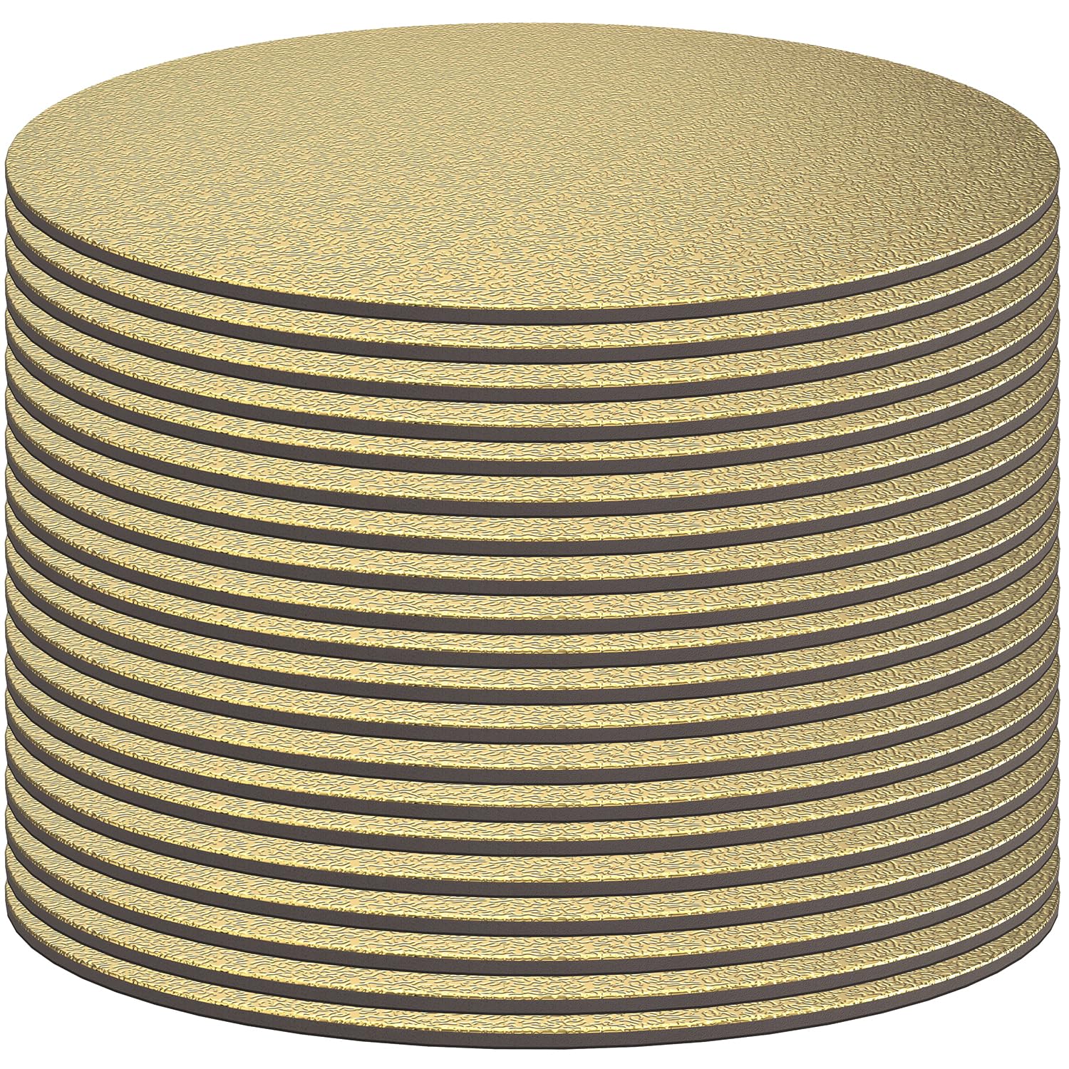 20 Pack 8 Inch Round Cake Boards - Sturdy Cardboard Cake Circles for Baking, Wedding, Birthday & Dessert Display - Perfect for Cake Decorating, Pizza Base & Food Exhibition (Gold)