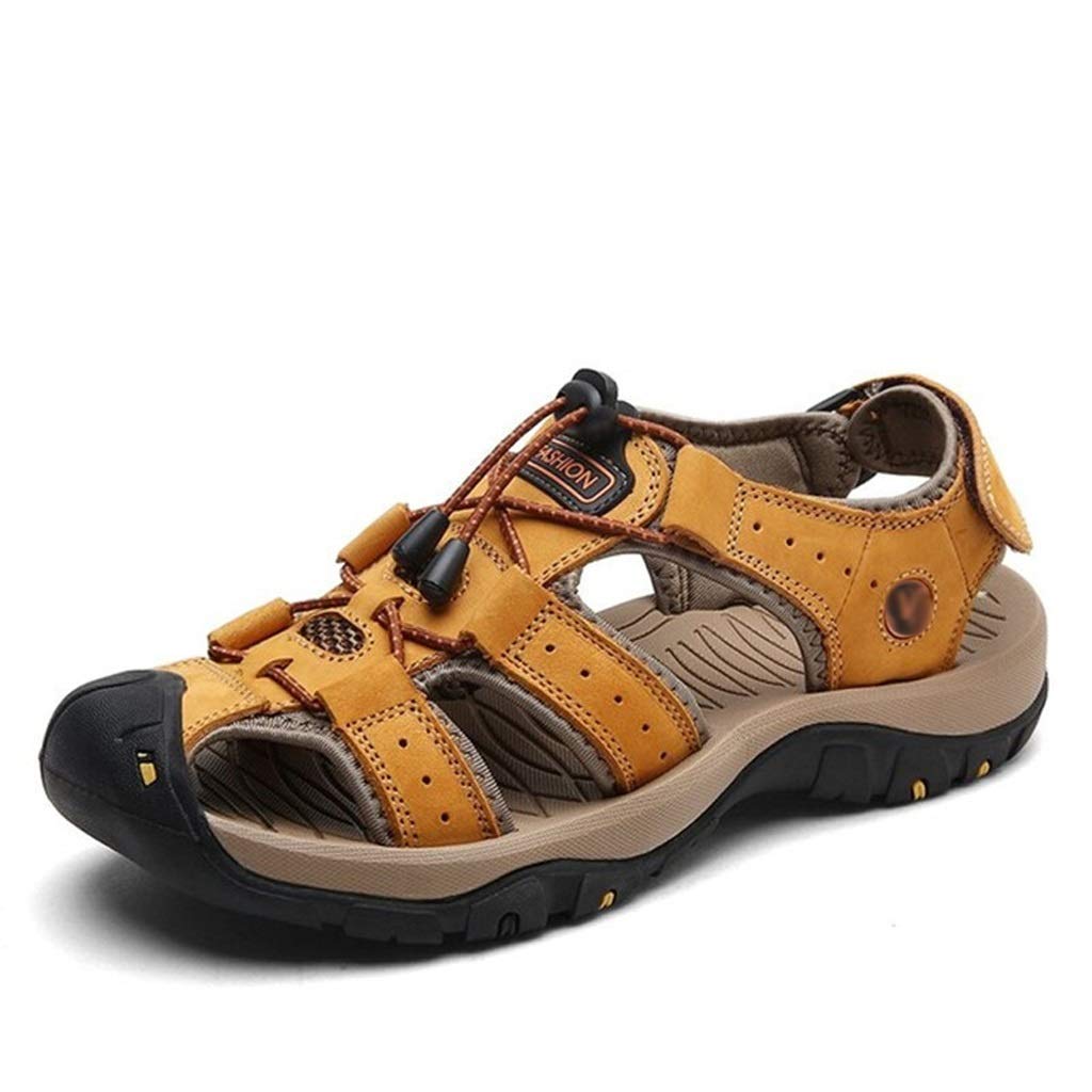 **XJJZS Men's Big Size Beach Sandals - Comfortable Summer Slippers & Casual Outdoor Sneakers for Walking, Travel, and Vacation (Size 11.5)**