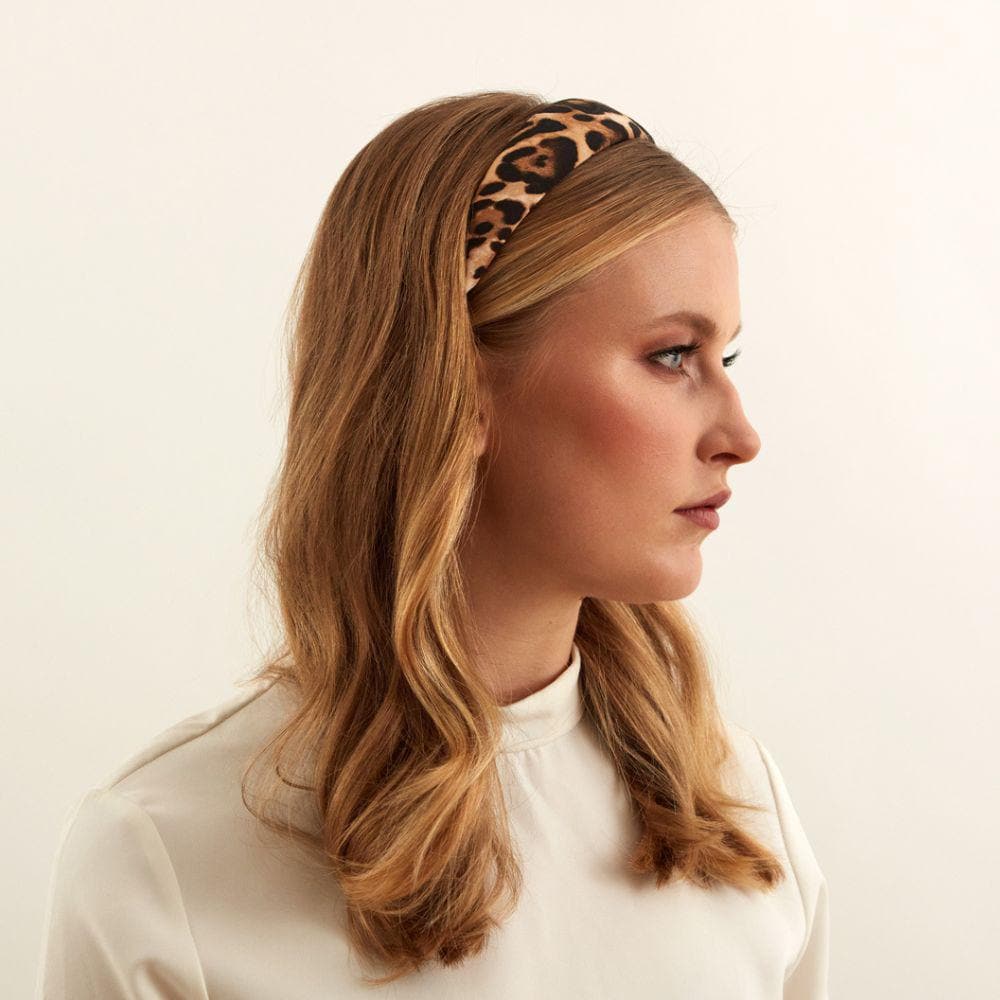 Soft Padded Leopard Print Fabric Headband for Women - Fashion Hair Accessory for Workout, Yoga, Sports & Everyday Style