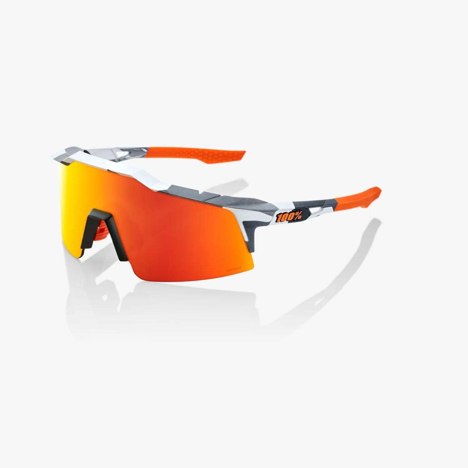 SPEEDCRAFT SL 100% UV Protection Sunglasses - Soft Tact Grey Camo Frame with HiPER Red Multilayer Mirror Lens | Polarized Sports & Driving Shades for Men & Women