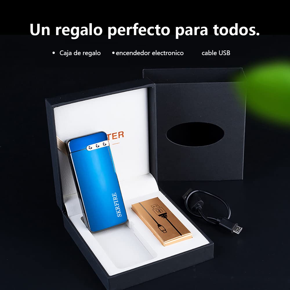 Rechargeable USB Plasma Lighter - Waterproof & Durable for Smoking Outdoors (ICY Blue)