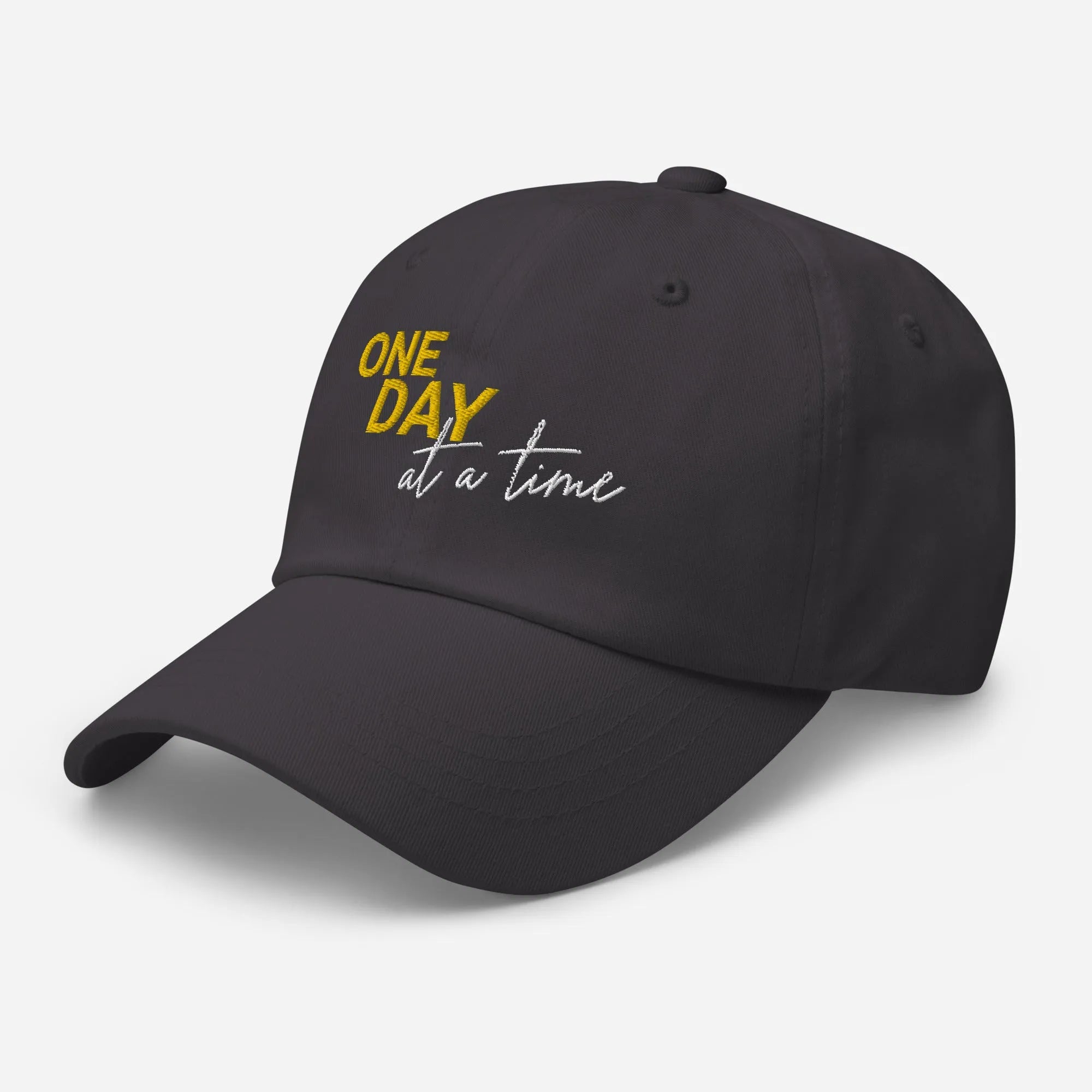 One Day At A Time Embroidered Dad Hat - Adjustable Cotton Baseball Cap for Men & Women - Perfect for Casual Wear, Outdoor Activities, and Daily Fashion