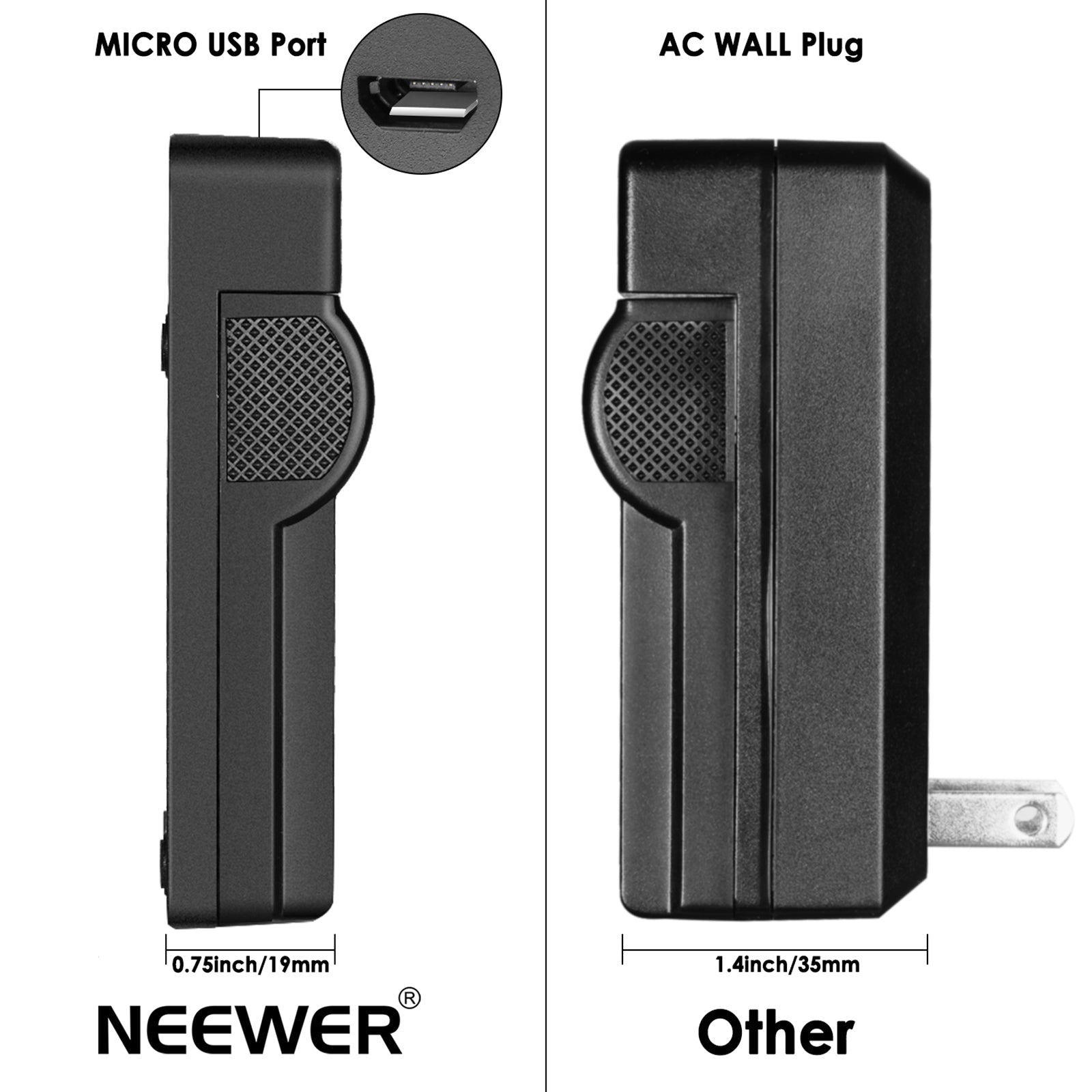 NEEWER EN-EL14 Replacement Battery Charger for Nikon D3100 D3200 D5100 D5200 - Fast Charging & LED Indicator - Perfect for Travel, Photography & Backup Power