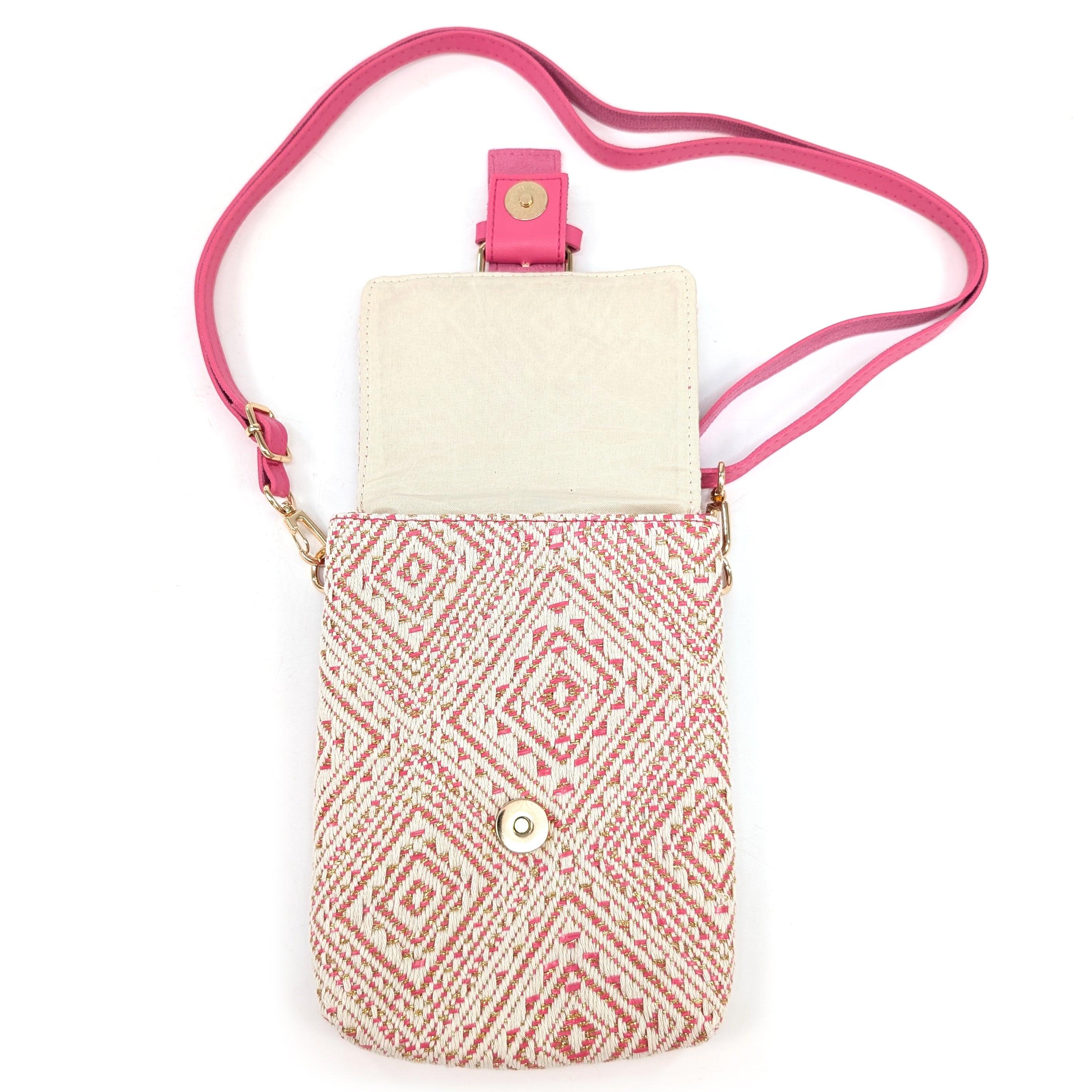 Stylish Aztec Buckle Crossbody Bag for Women - Trendy Pink Boho Purse with Adjustable Strap | Perfect for Travel, Shopping & Everyday Use