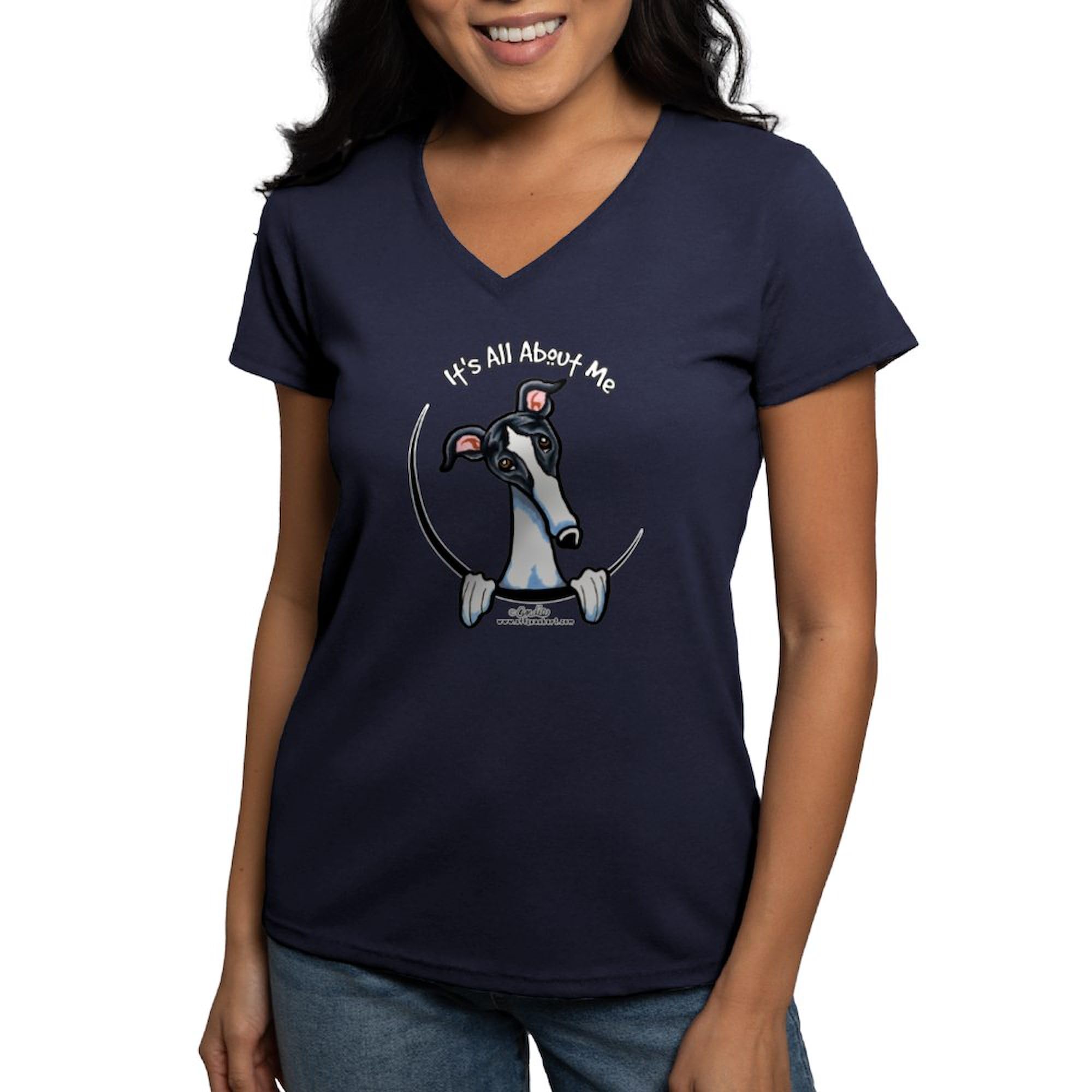 Dark Greyhound IAAM Women's V-Neck Cotton T-Shirt - Soft & Comfortable Casual Tee for Everyday Wear | Perfect for Work, Gym & Outings