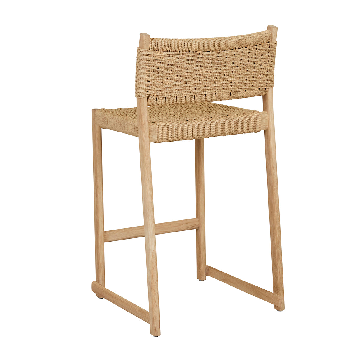Anton Paper Cord Bar Stool - Natural Woven Seat, Adjustable Height, Modern Kitchen & Dining Room Furniture for Home, Bar, Cafe, and Restaurant Use