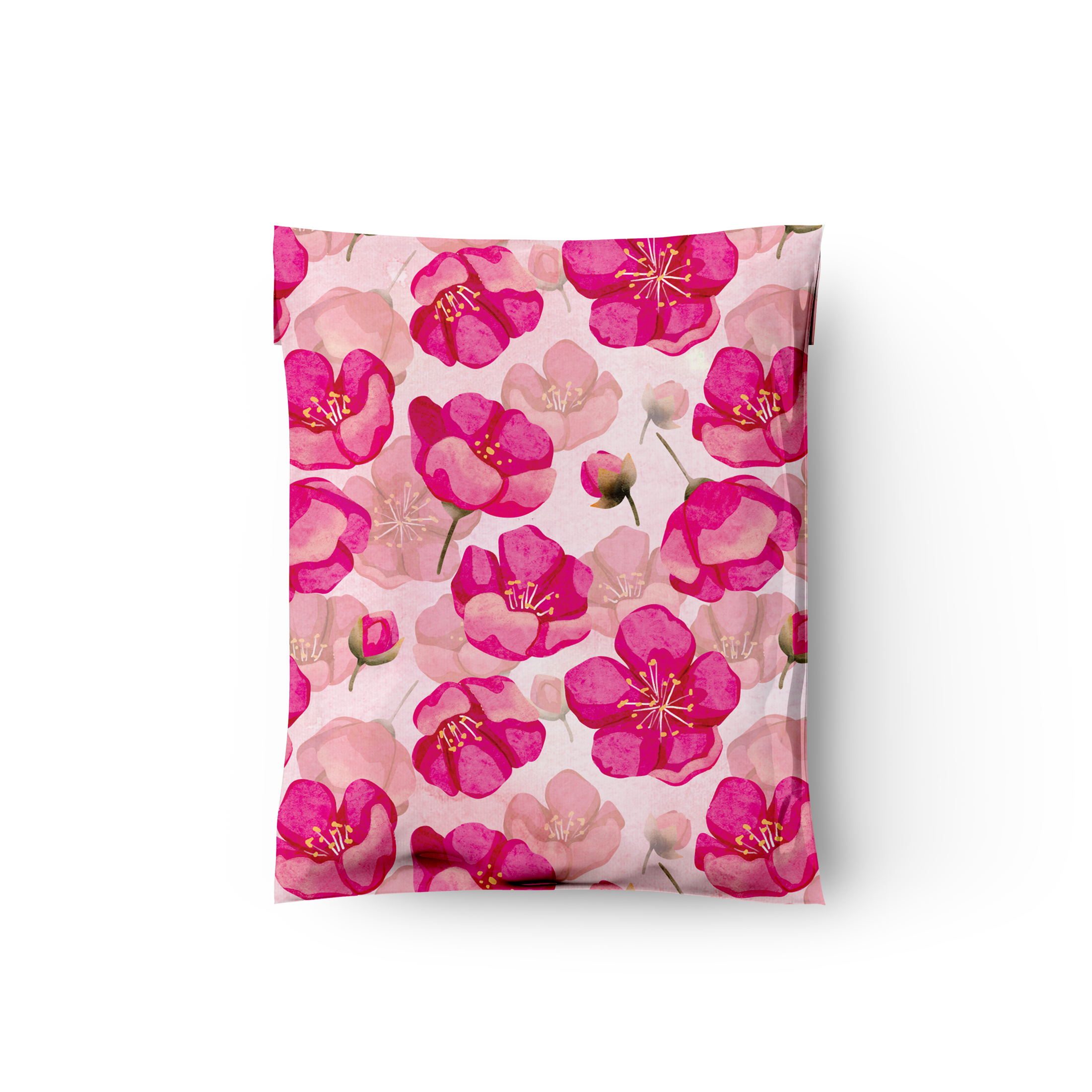 10x13 Inch Pink Poppies Printed Poly Mailers - Waterproof Shipping Envelopes for Ecommerce, Boutique & Subscription Boxes - Premium Designer Mailing Bags for Online Stores, Small Business & Gift Packaging