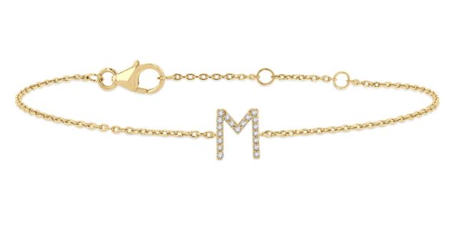 Initial Diamond Bracelet for Women - Elegant Minimalist Dainty Gold or Silver Bracelet - Perfect for Anniversary, Birthday, Valentine's Day Gifts & Everyday Wear