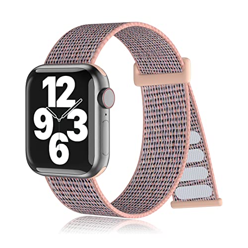Stretchy Nylon Sport Loop Bands for Apple Watch Series SE/6/7/5/4/3/2/1 - Comfortable Braided Replacement Straps for Women & Men - Perfect for Workouts, Running & Everyday Wear