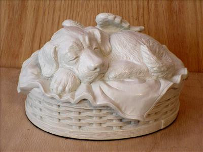 Cast Sleeping Angel Dog Cremation Urn - Large 90 Cubic Inches - Memorial Keepsake for Beloved Pets - Perfect for Home Altars & Pet Memorial Displays