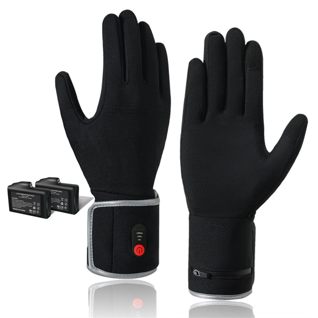Rechargeable Battery Heated Glove Liners for Men & Women - Thin Electric Gloves with Power Indicator for Typing, Running, Cycling - Perfect for Winter Sports, Outdoor Activities & Cold Weather Commuting