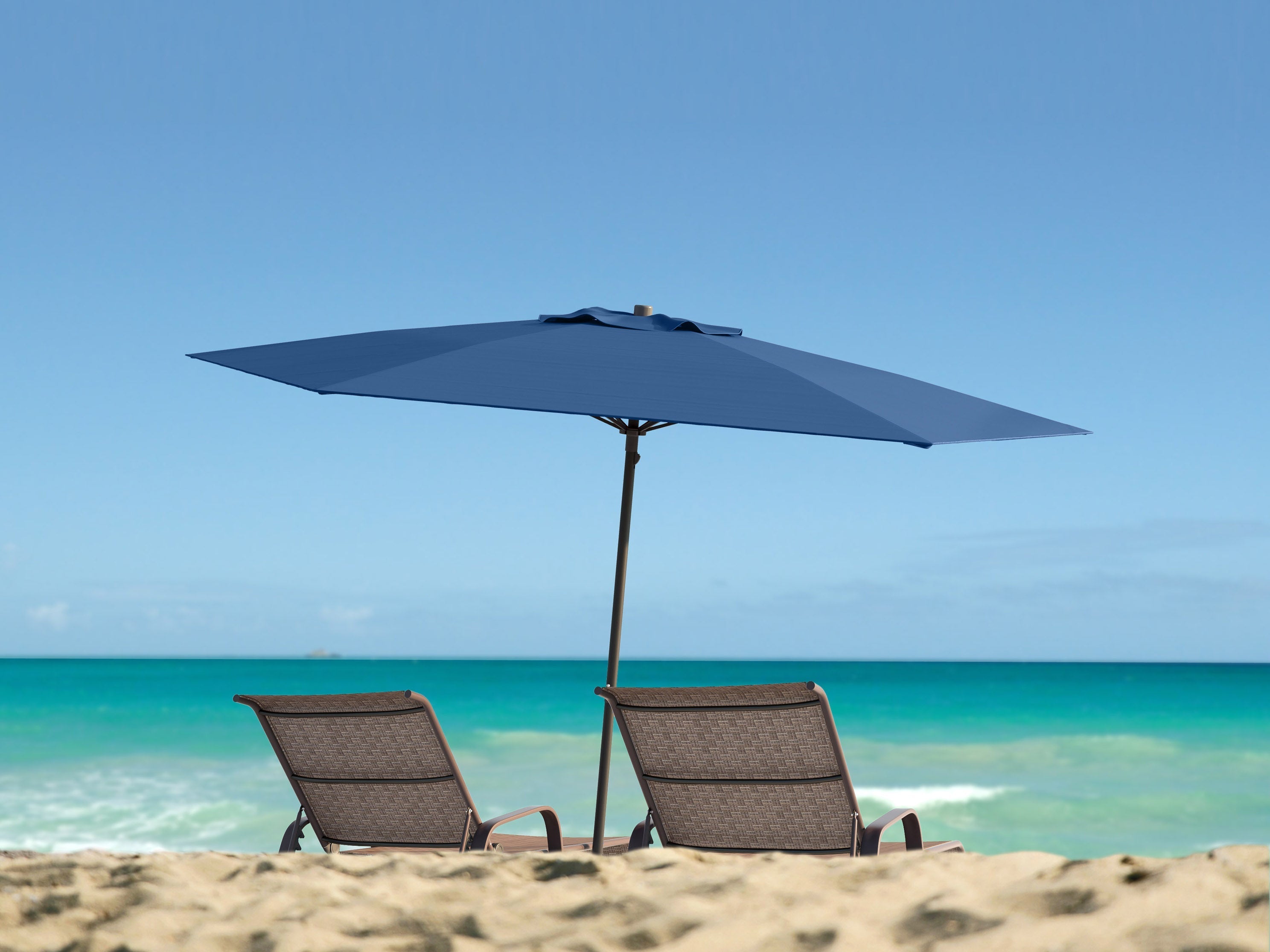 7.5ft Cobalt Blue Beach Umbrella - UV Protection Windproof Sand Anchor - Perfect for Poolside, Backyard, Picnics & Beach Vacations