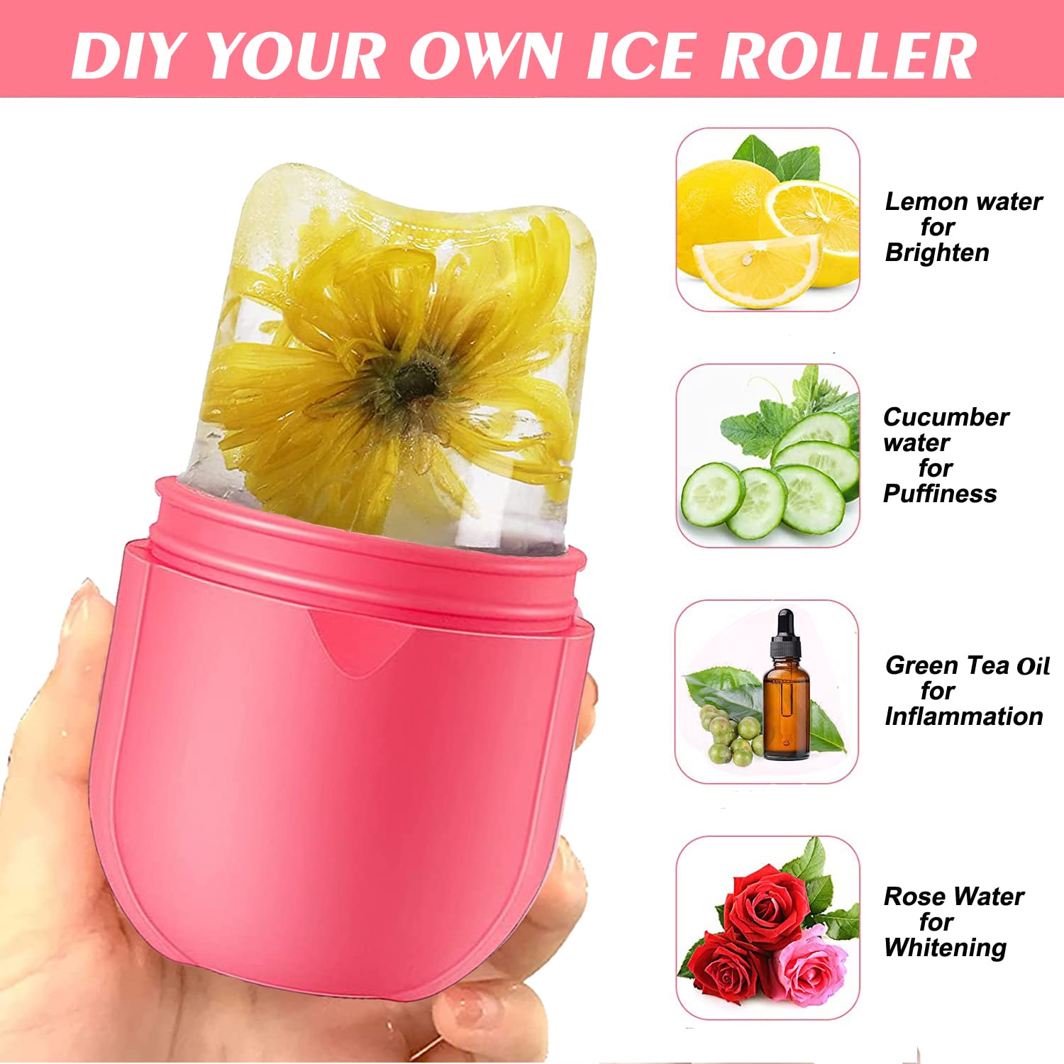 BFBOYS Ice Globes Roller for Face & Eye Massage - Cooling Facial Ice Roller Globes with Glow Cube - Beauty Tools for Women - Skin Care Massage for Puffiness & Glowing Skin - Perfect for Morning Routine & Post-Workout Recovery