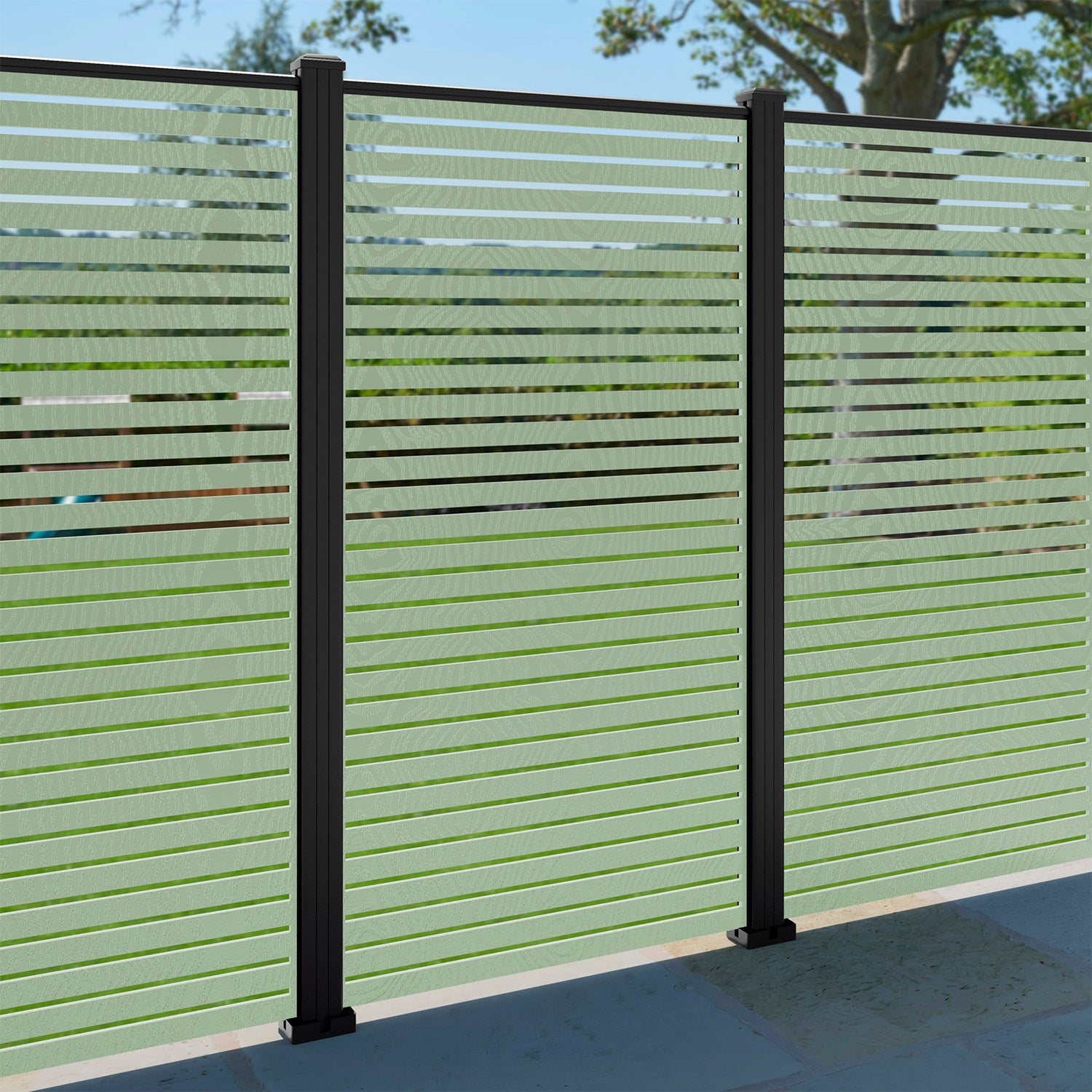 Aspen Decorative Fence Panel 90x180cm (35x71 Inches) with Aluminum Posts - Outdoor Garden Privacy Screen for Patio, Yard, and Landscape Decoration