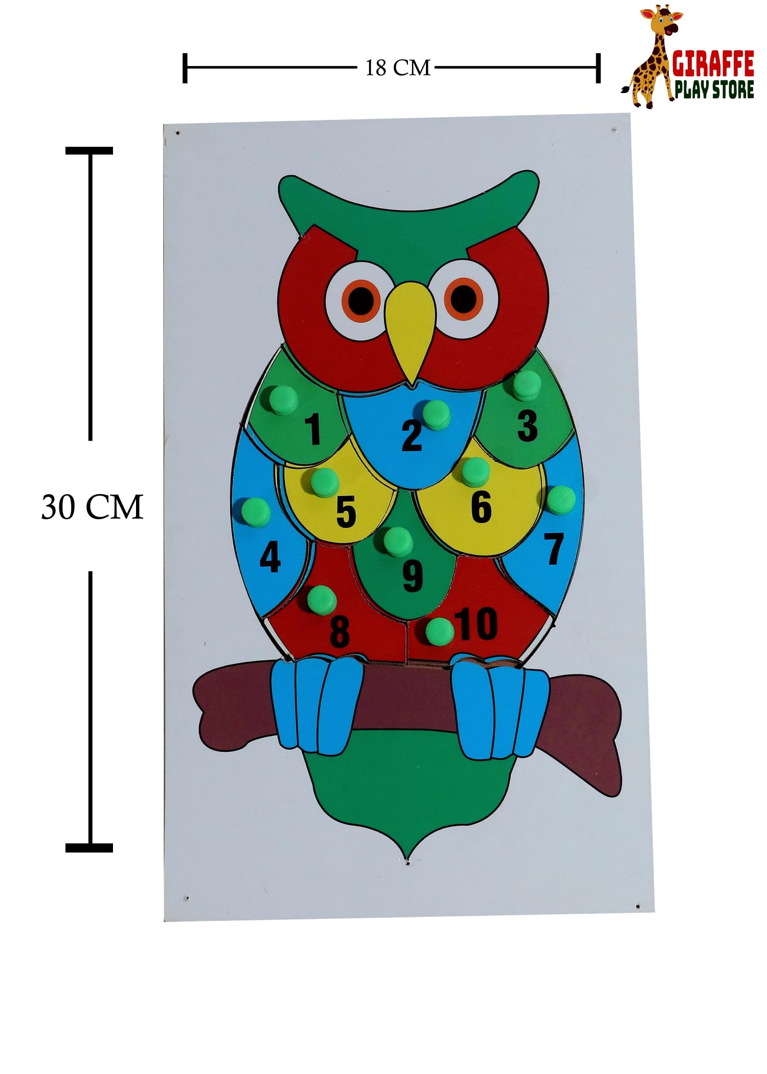 Wooden Giraffe Counting Toy & Owl Puzzle Tray - Montessori Learning Educational Toys for Toddlers | Preschool Math Games, Animal Recognition Activities, Early Childhood Development Tools