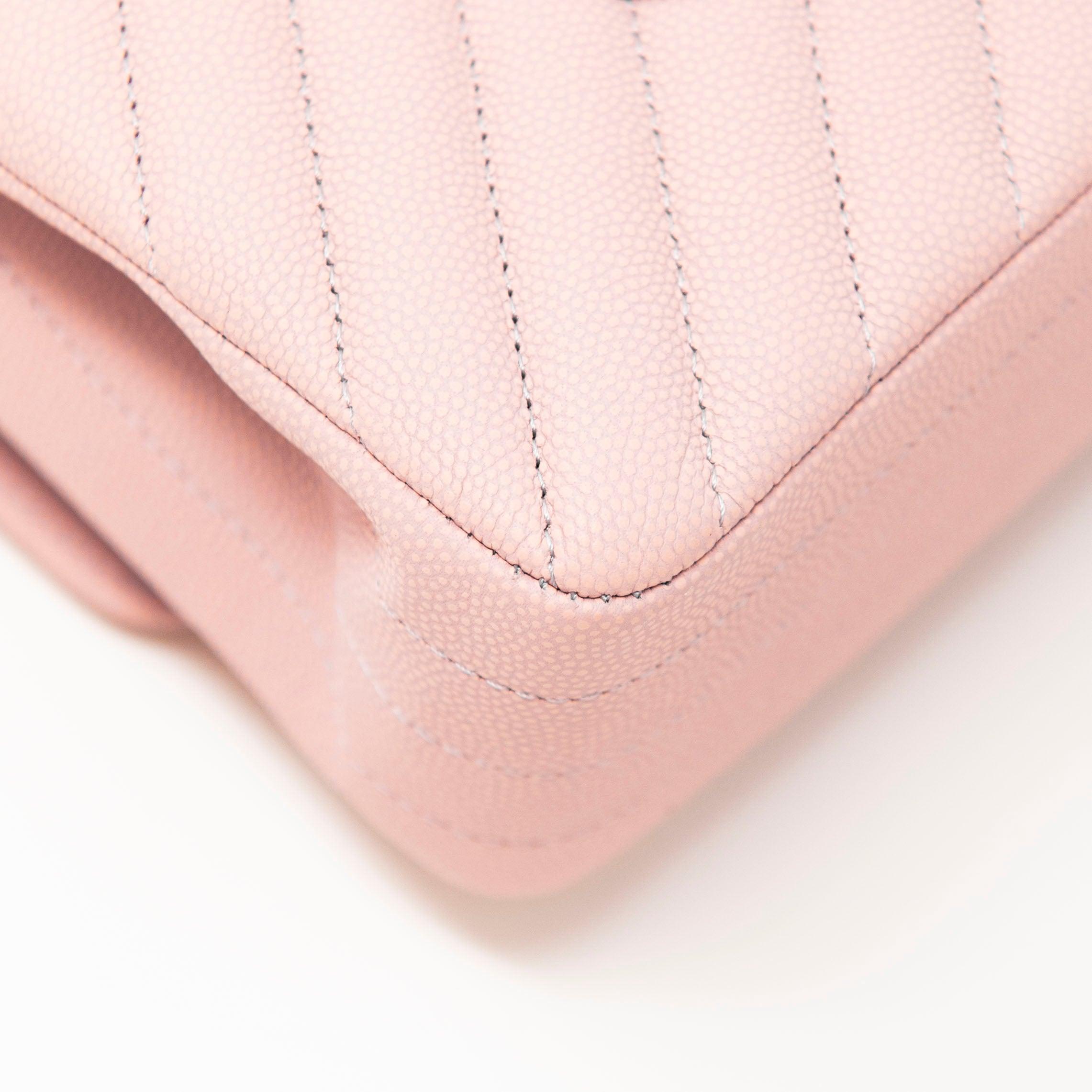 Chanel Pink Chevron Medium Classic Flap Bag - Luxury Quilted Leather Crossbody Purse for Women | Perfect for Date Night, Parties & Special Occasions