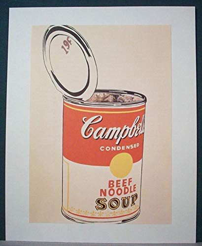 Campbell's Soup by Andy Warhol - 8x10 Inch Art Print, Mounted on White, Ready to Frame - Perfect for Pop Art Home Decor, Office Wall Art & Gift for Art Lovers
