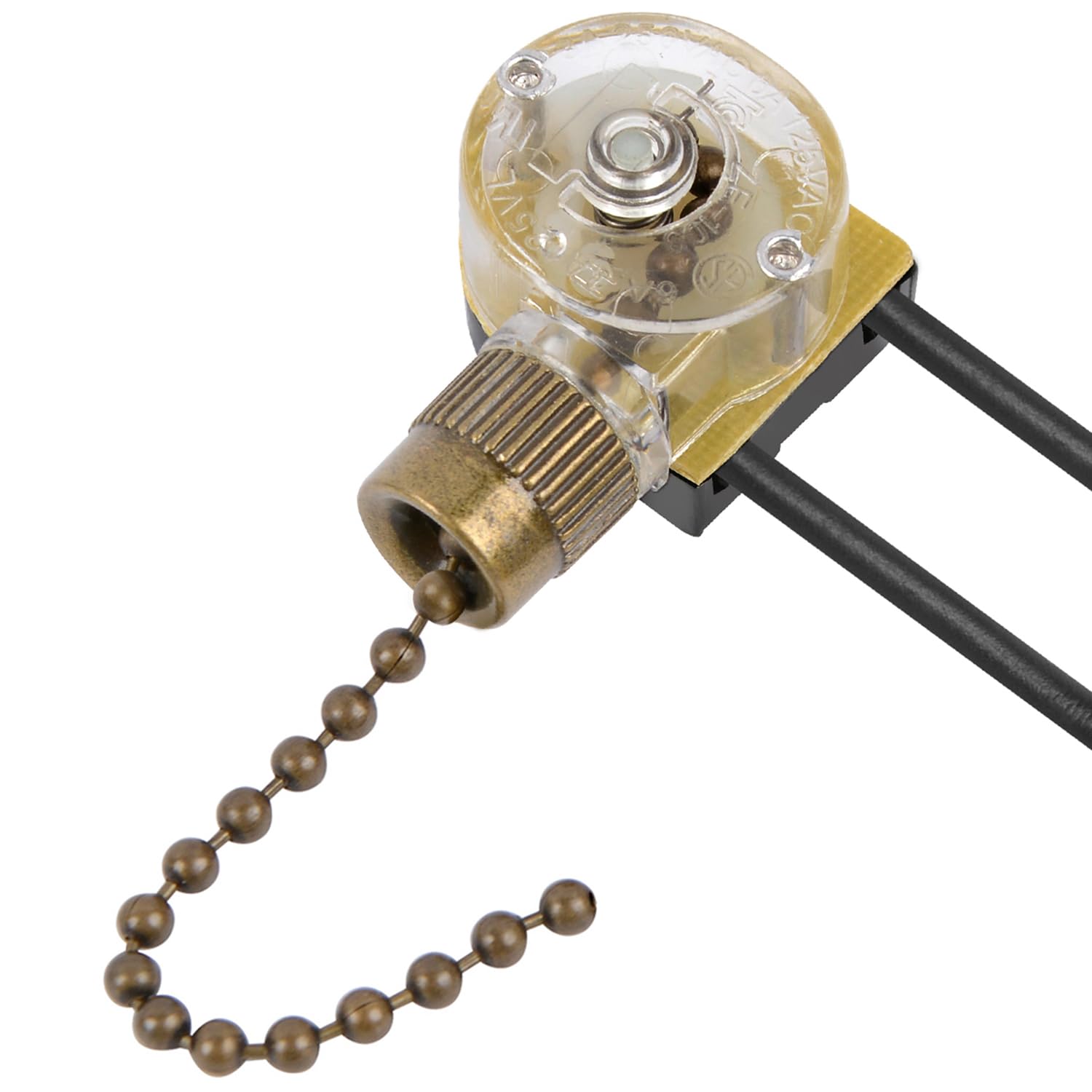 Zing Ear ZE-109 Ceiling Fan Switch with Pull Chain - 3 Speed Control & On/Off Function - Compatible with Hunter and Other Ceiling Fans, Lamps, Wall Lights (Bronze Finish) - Perfect for Bedroom, Living Room, and Office Lighting Control