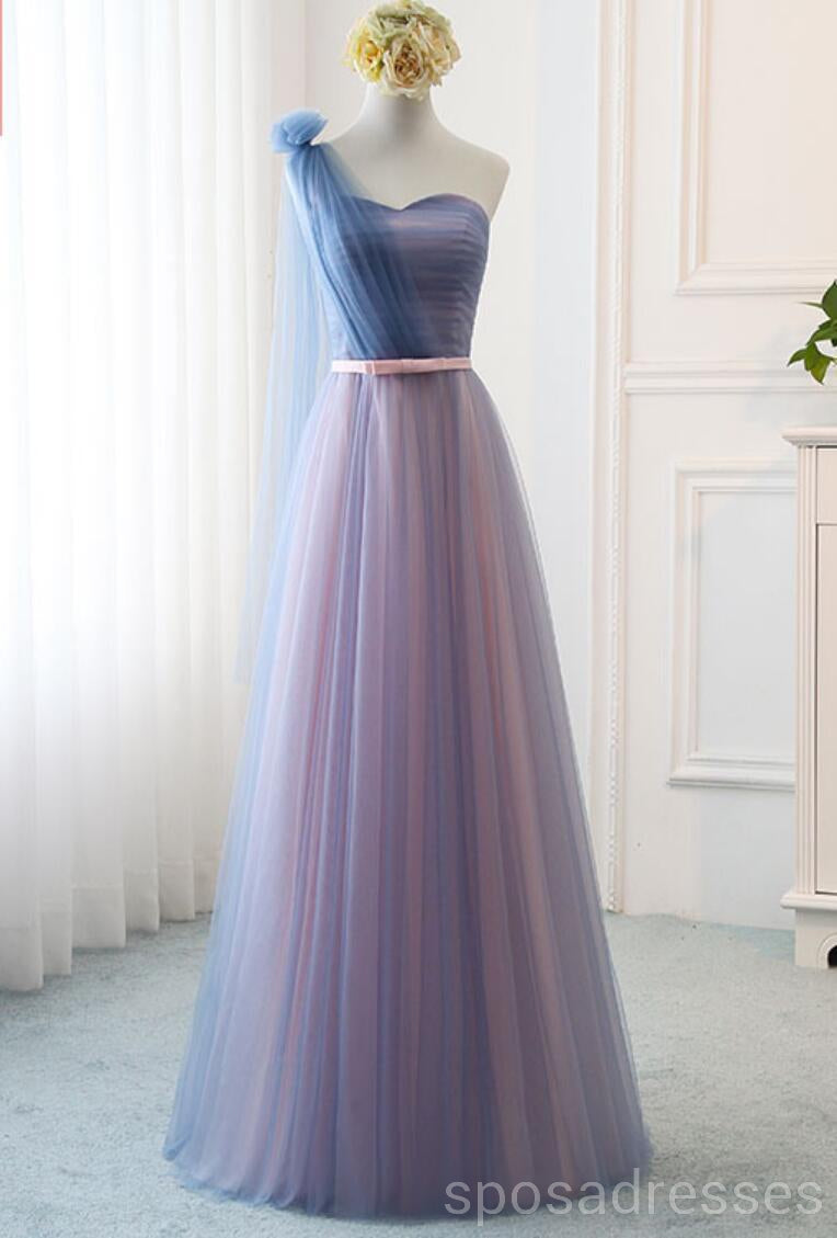 Elegant Blue and Pink Tulle Floor-Length Mismatched Bridesmaid Dresses for Weddings - WG539 | Perfect for Formal Events, Prom, and Special Occasions
