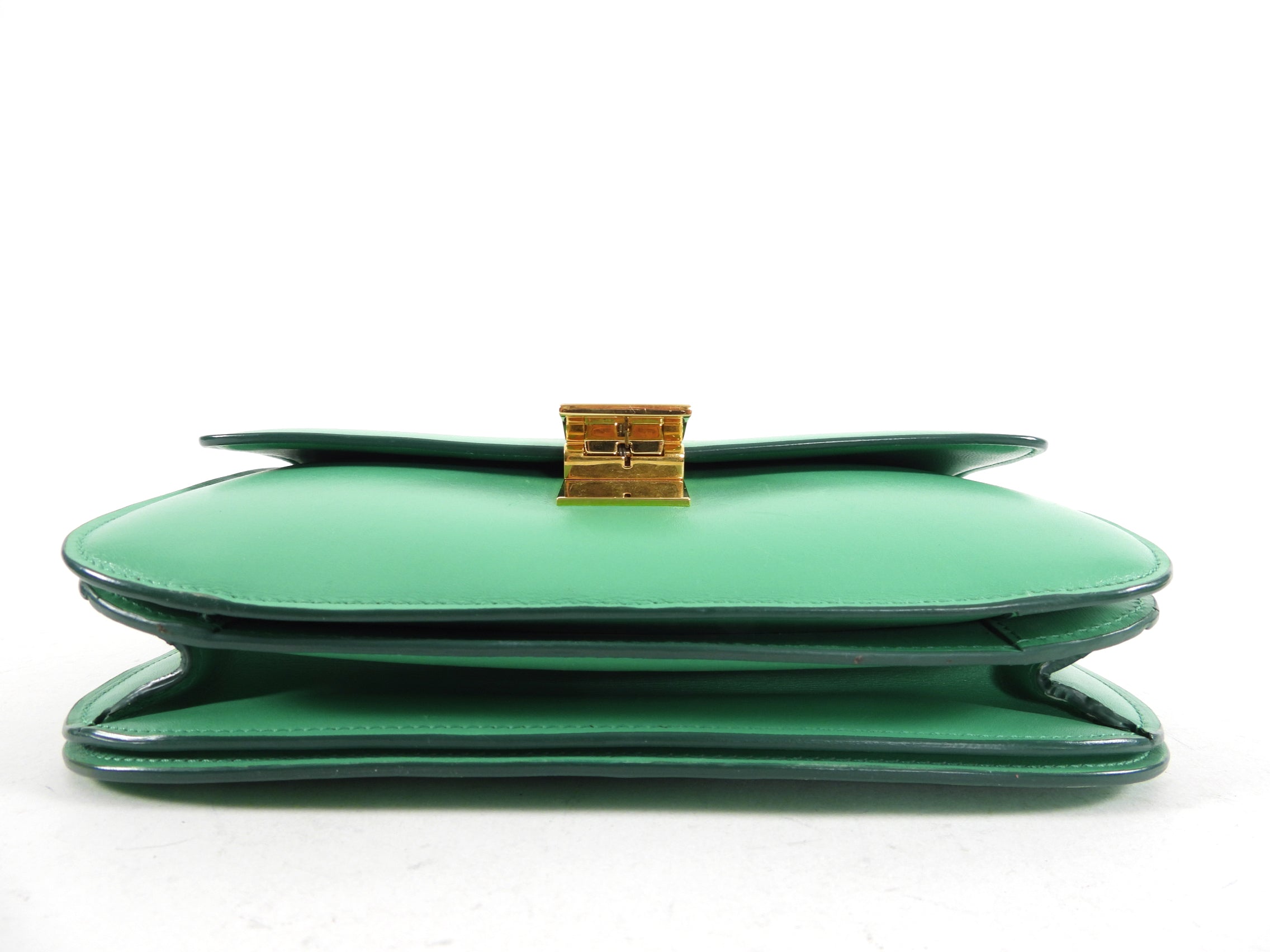 Celine Green Medium Classic Box Bag - Luxury Leather Crossbody Handbag for Women | Perfect for Work, Travel & Evening Events