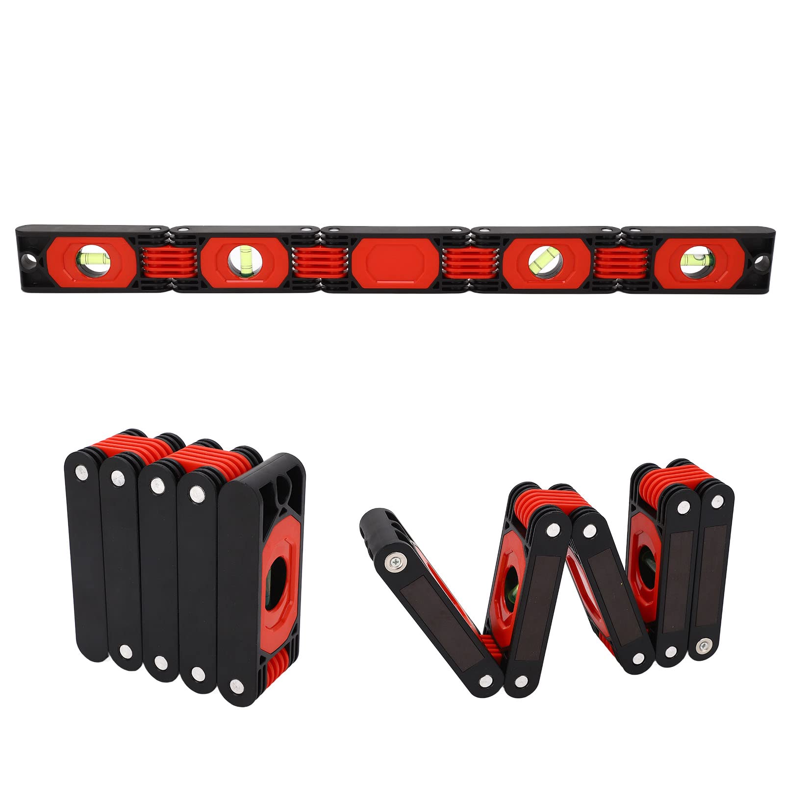 Foldable Level with 4 Bubbles - High Accuracy Expandable Angle Measuring Tool with Magnet for DIY, Home Decoration & Furniture Installation | Perfect for Carpentry, Wall Mounting & Construction Projects